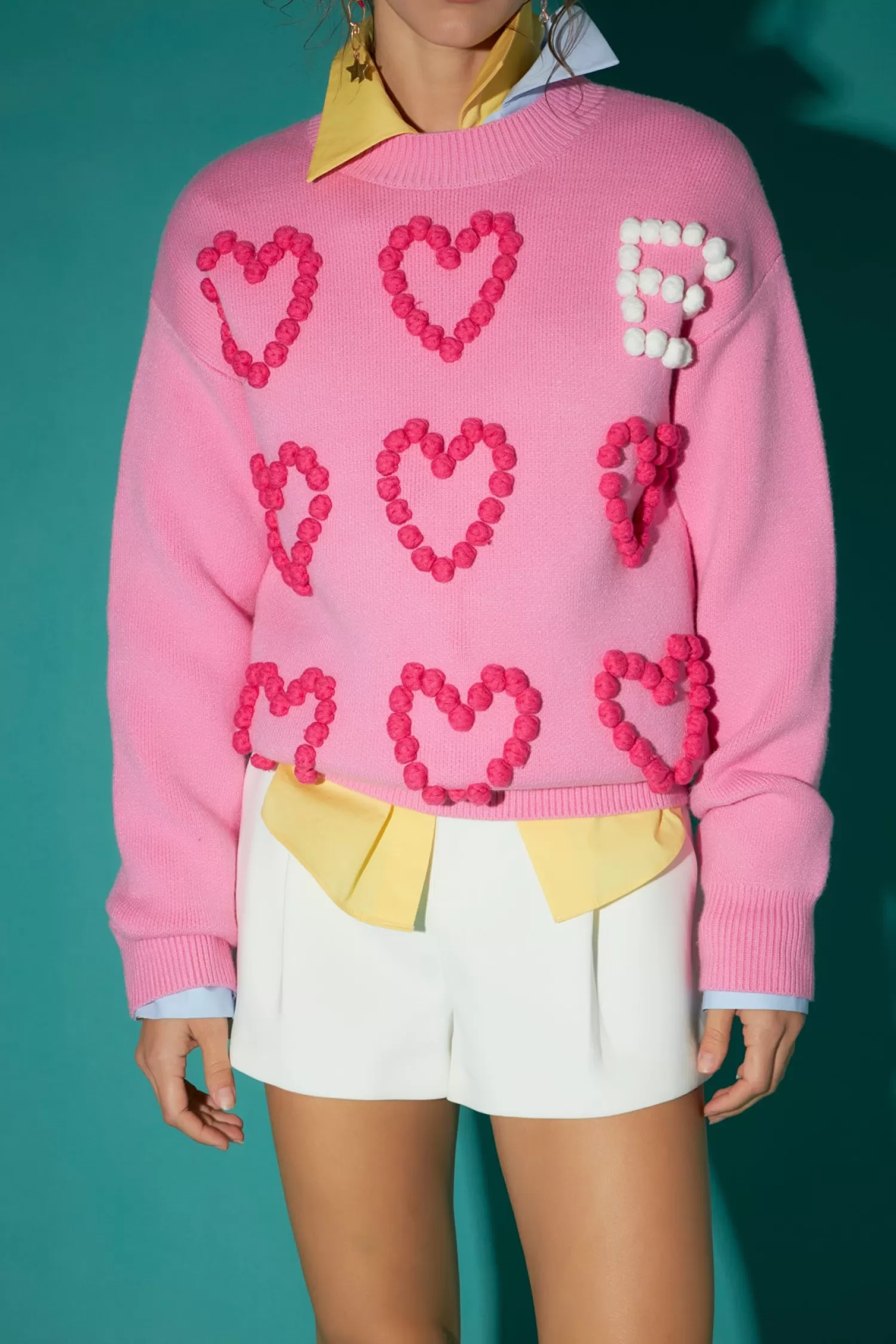 Hot Pom Pom Heart Sweater Tops | Sweaters & Knits