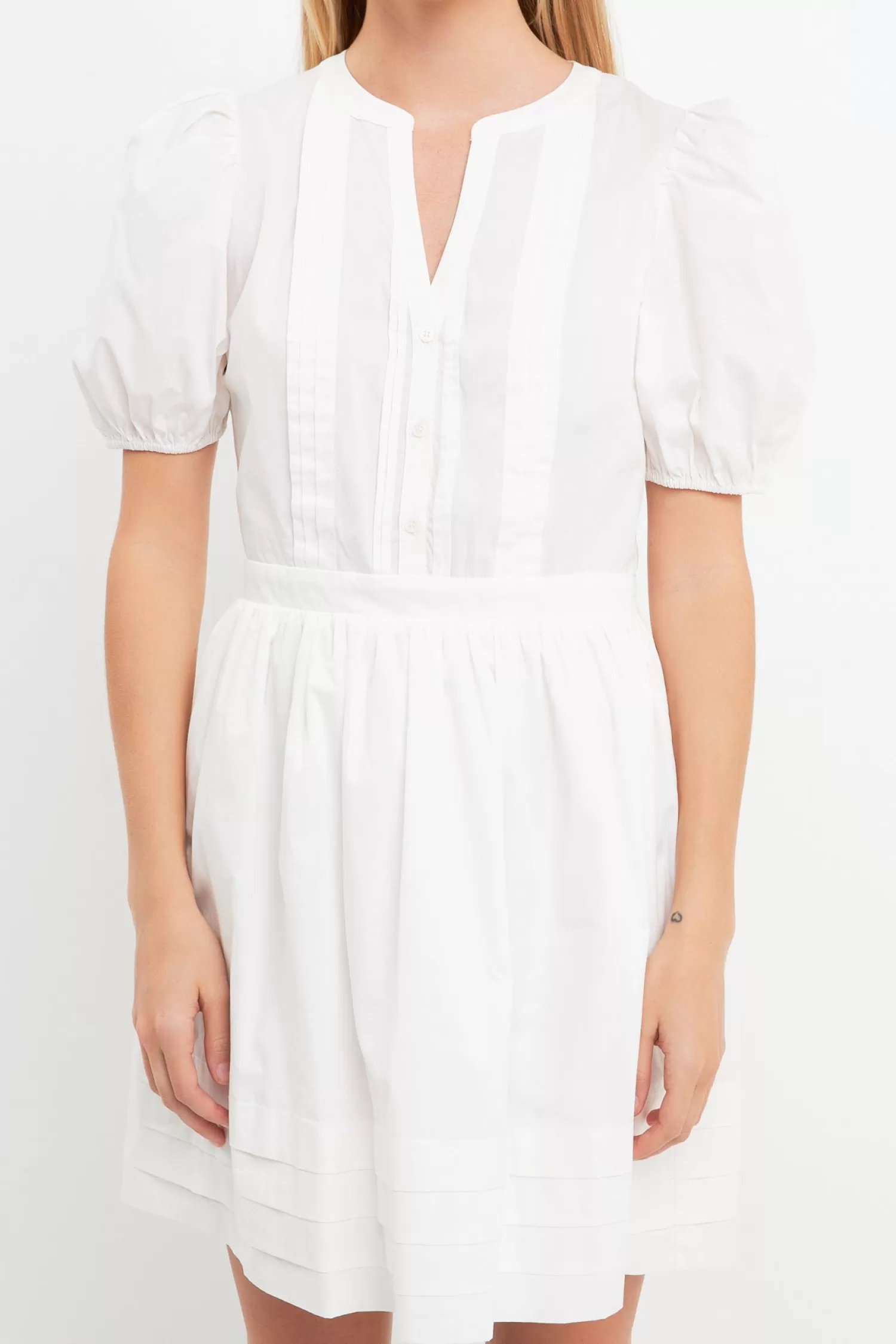 Online Poplin Bib Fit & Flare Dress Bridal Shower Glam | Office Chic