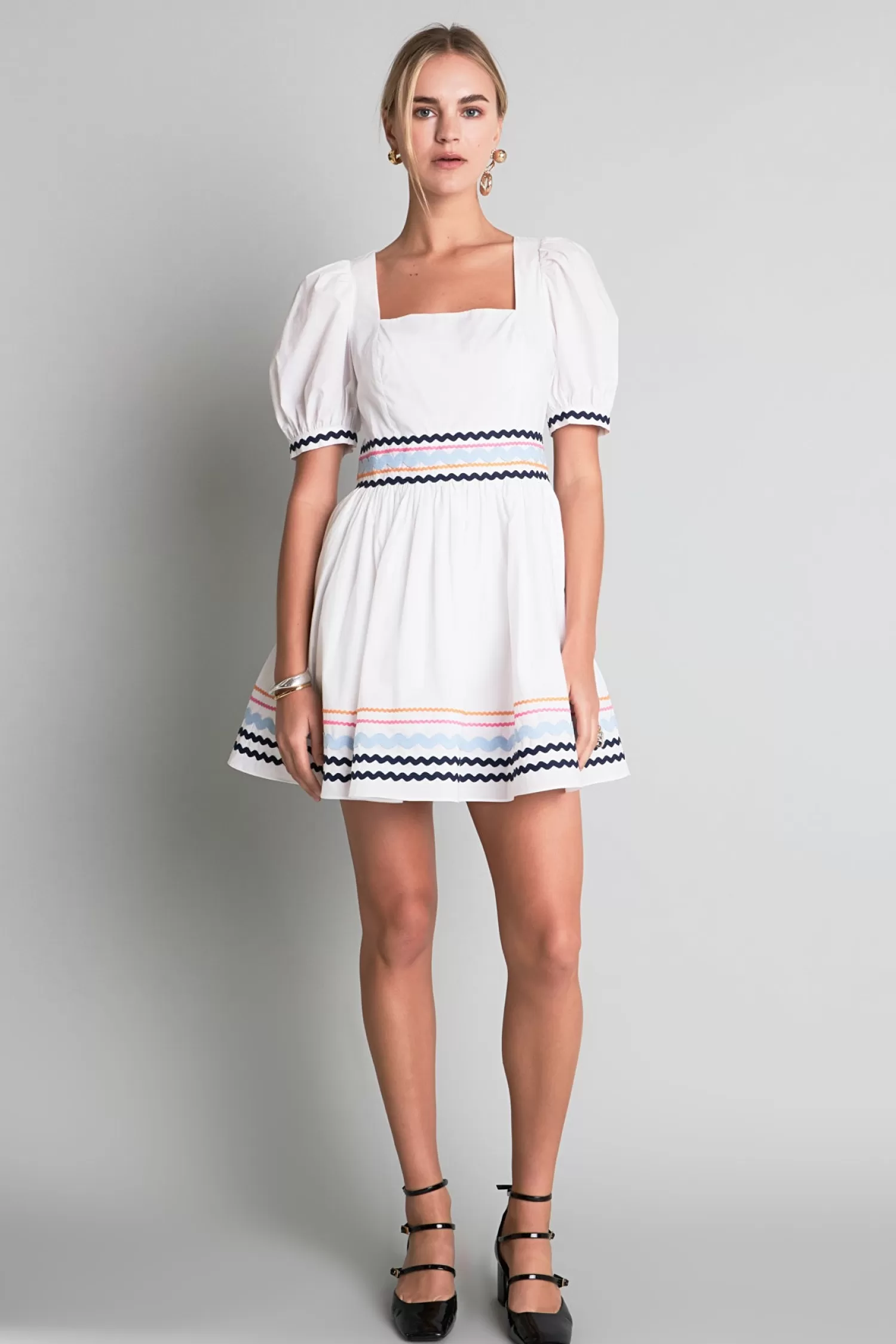 Cheap Poplin Mini Dress with Ric Rac Trim Mini Dresses | Best Sellers