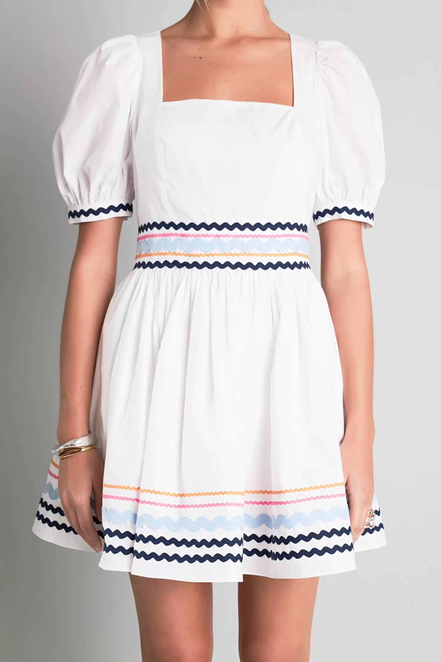 Cheap Poplin Mini Dress with Ric Rac Trim Mini Dresses | Best Sellers