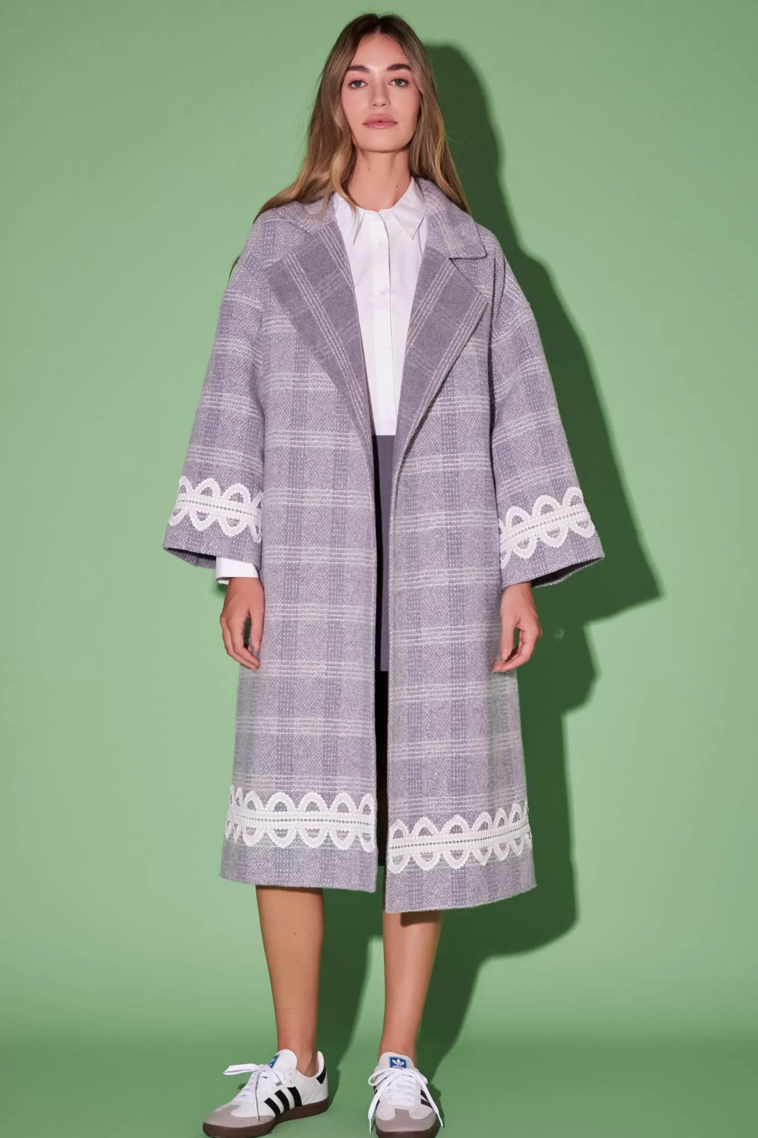 Sale Premium Long Plaid Wrap Coat Premium | Best Sellers