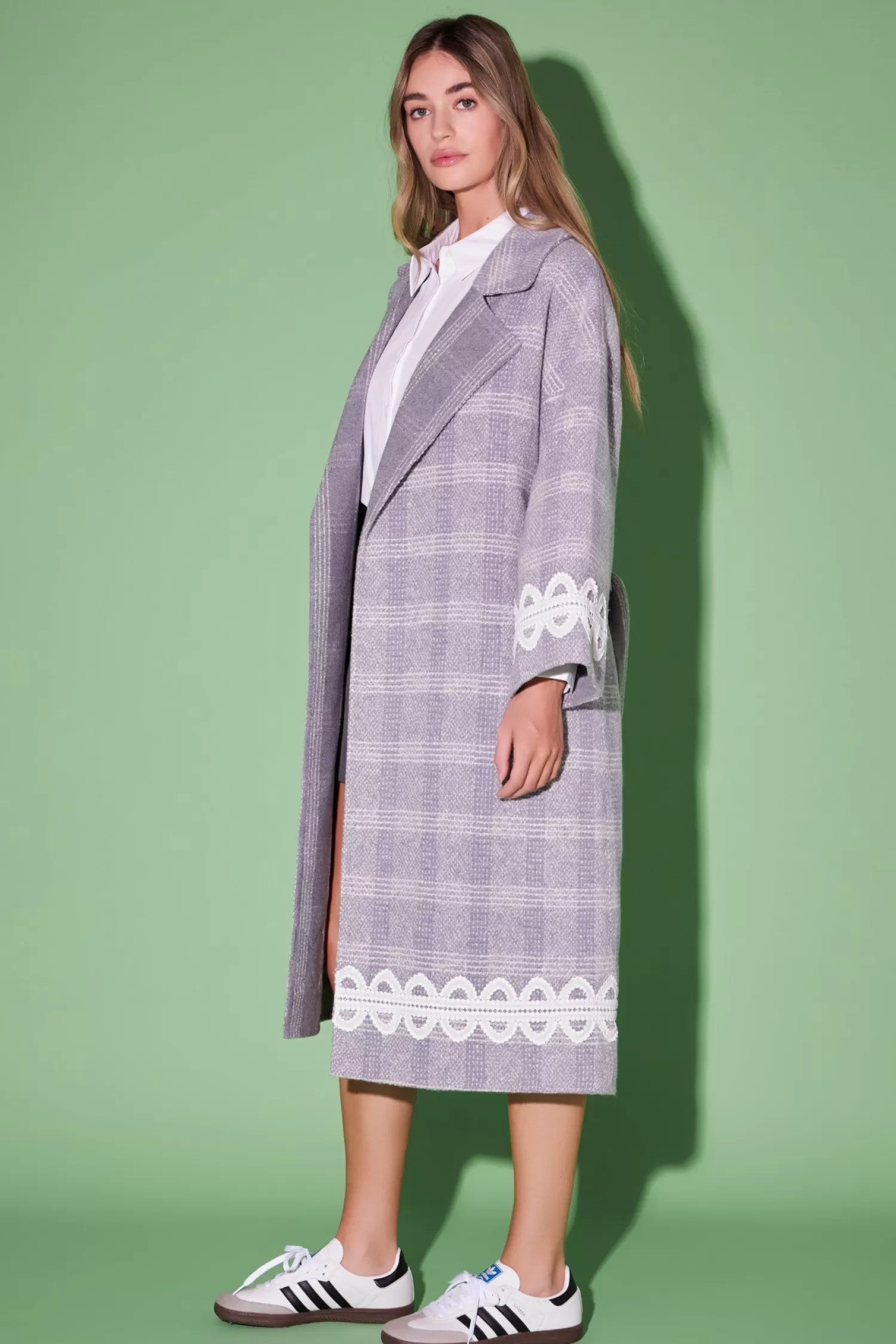 Sale Premium Long Plaid Wrap Coat Premium | Best Sellers