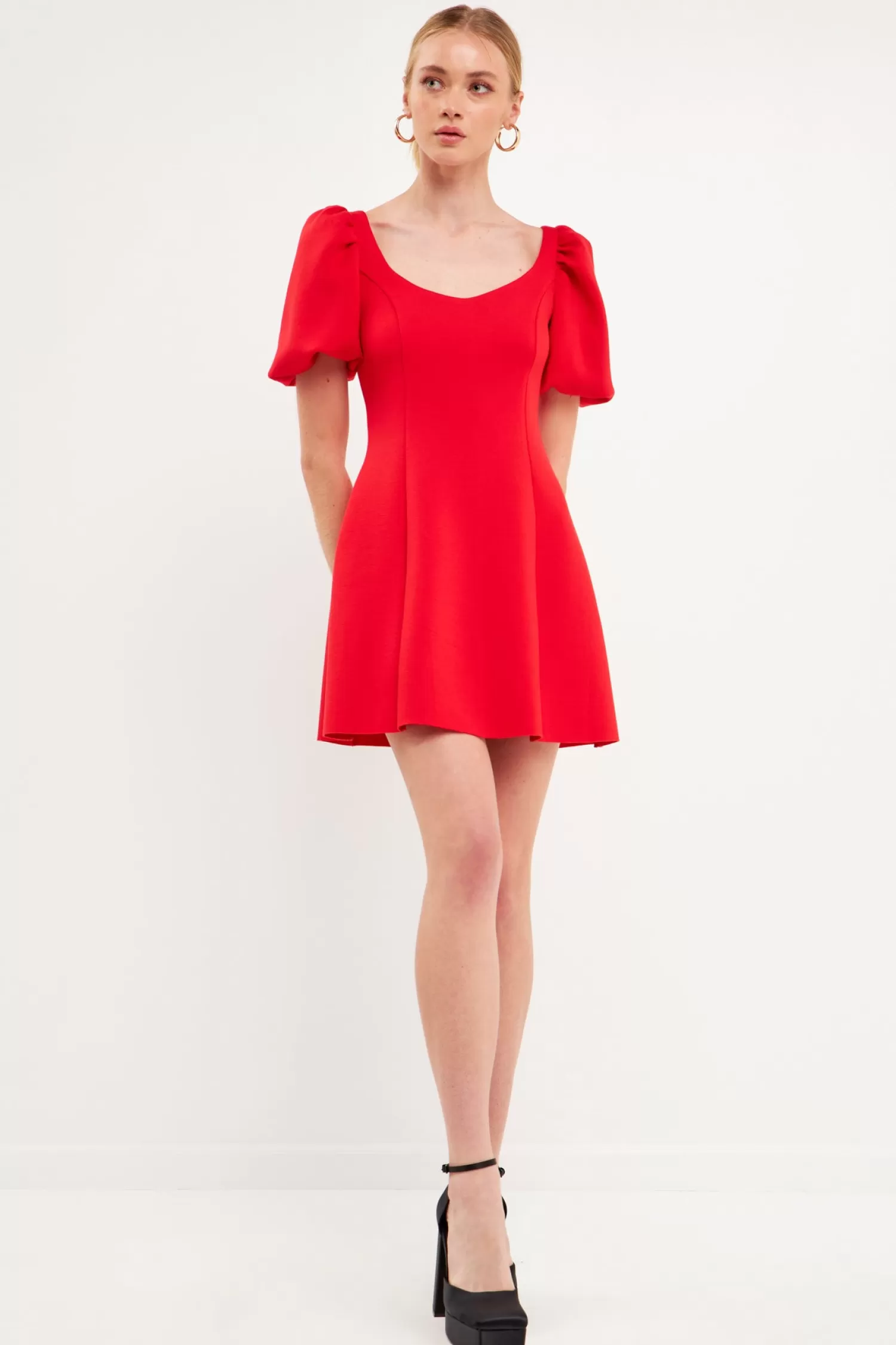 Online Puff Sleeve Mini Dress - Sale Date Night Dreams | Mini Dresses