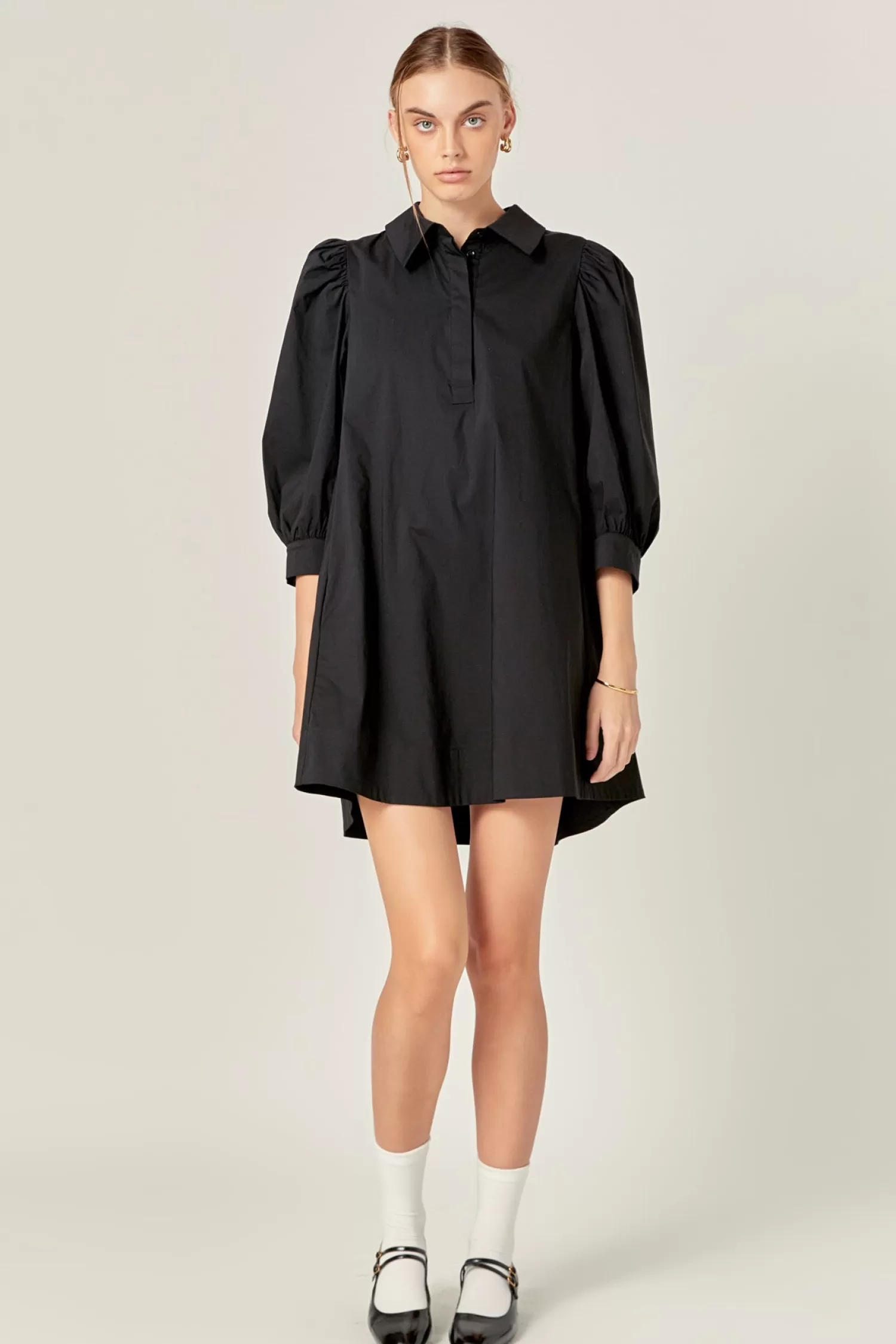 Shop Puff Sleeve Shirt Mini Dress Mini Dresses | Puff Sleeve Perfection