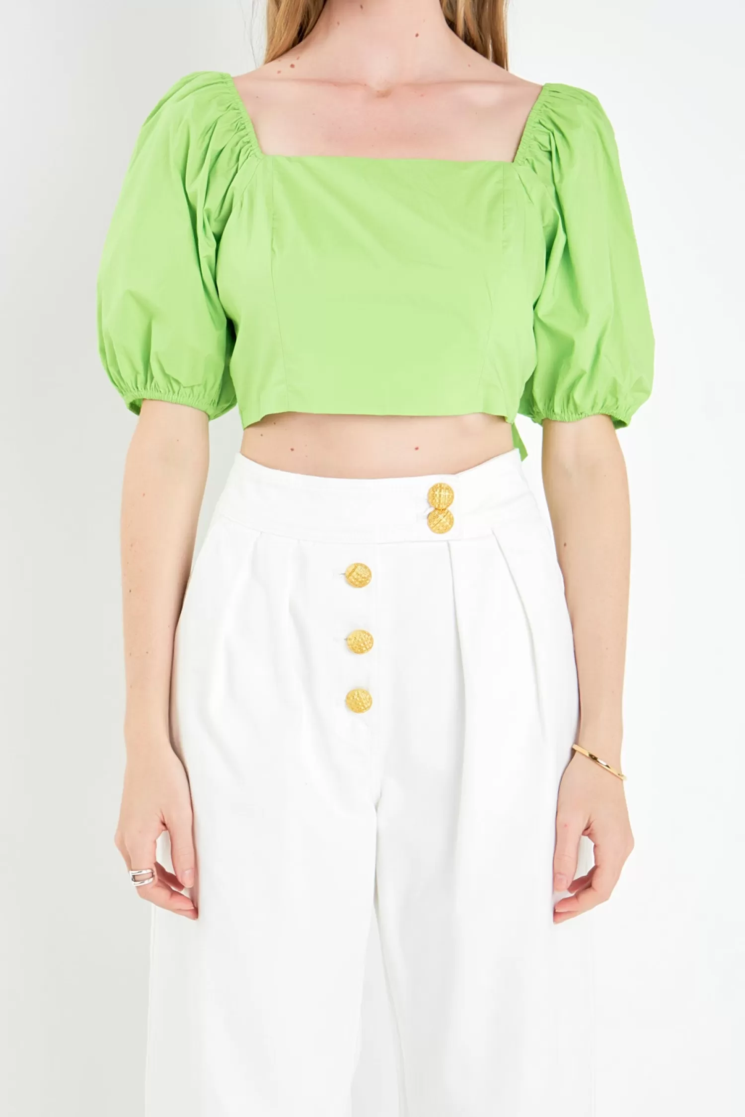 New Puff Sleeve Top with Back Bow Puff Sleeve Perfection | Tops