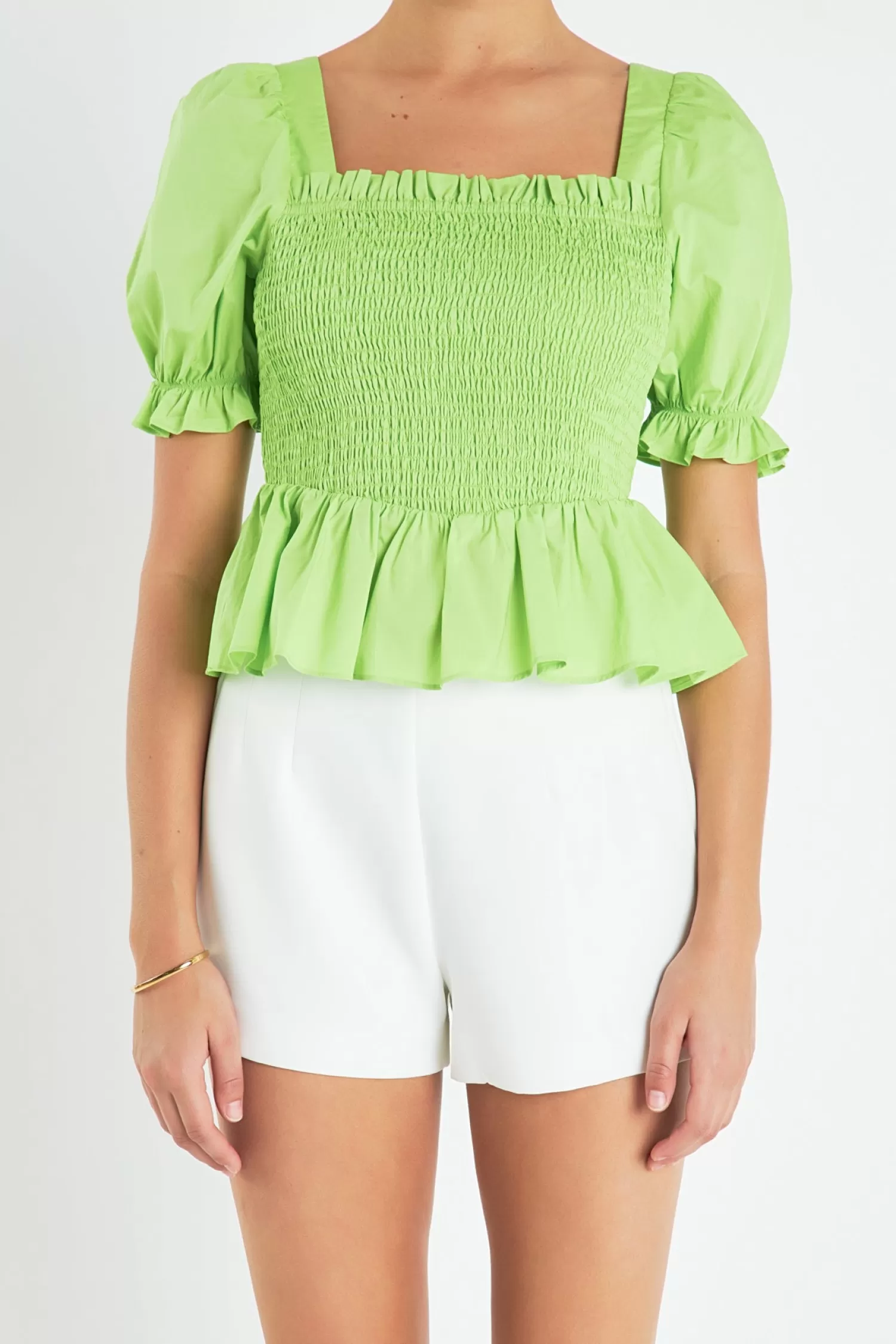 Cheap Puff Sleeve Top with Square Neckline Puff Sleeve Perfection | Tops