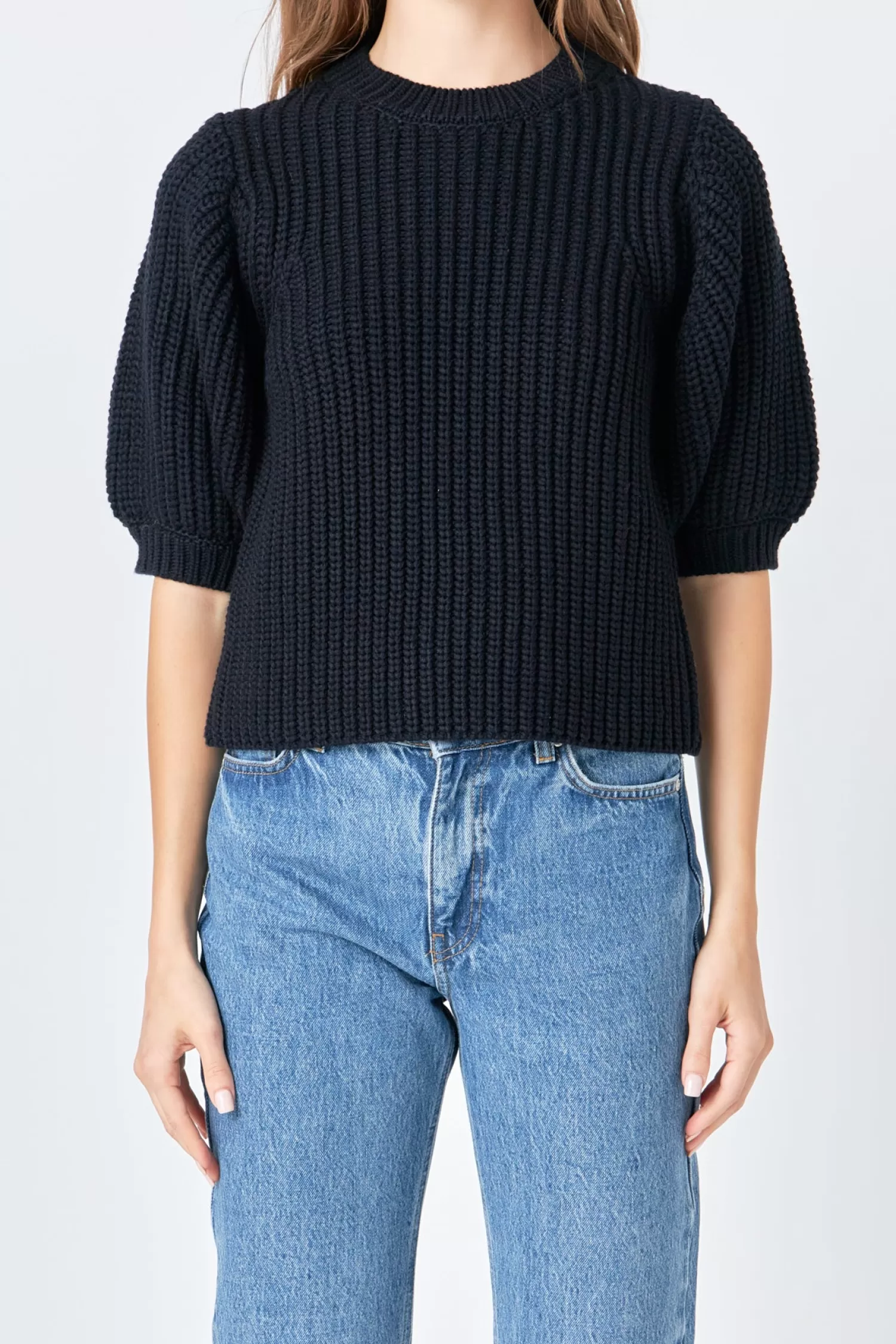 Store Round-neck Short Sleeve Knit Sweater Puff Sleeve Perfection | Sweaters & Knits