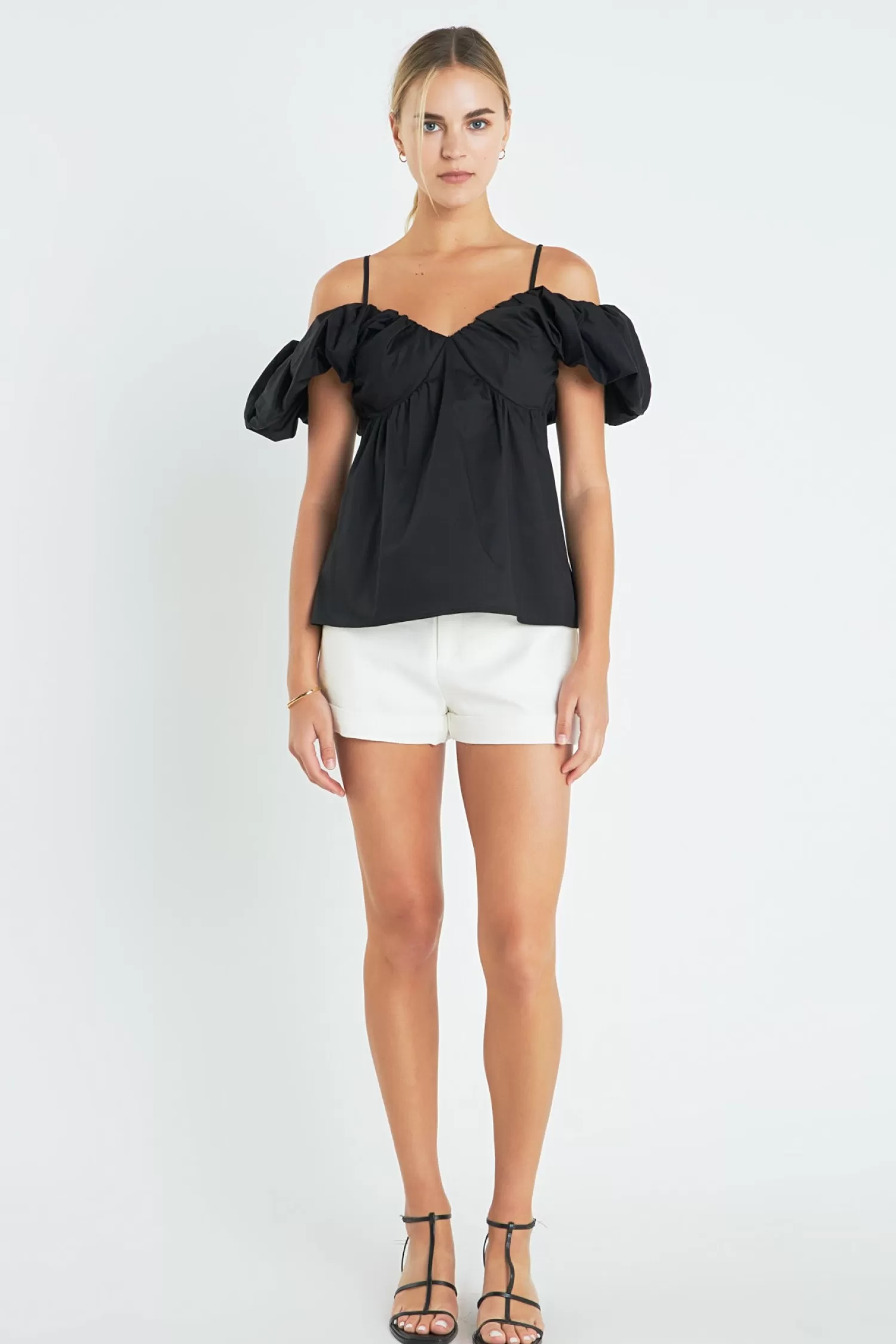 Best Sale Ruched Sleeve Top Tops