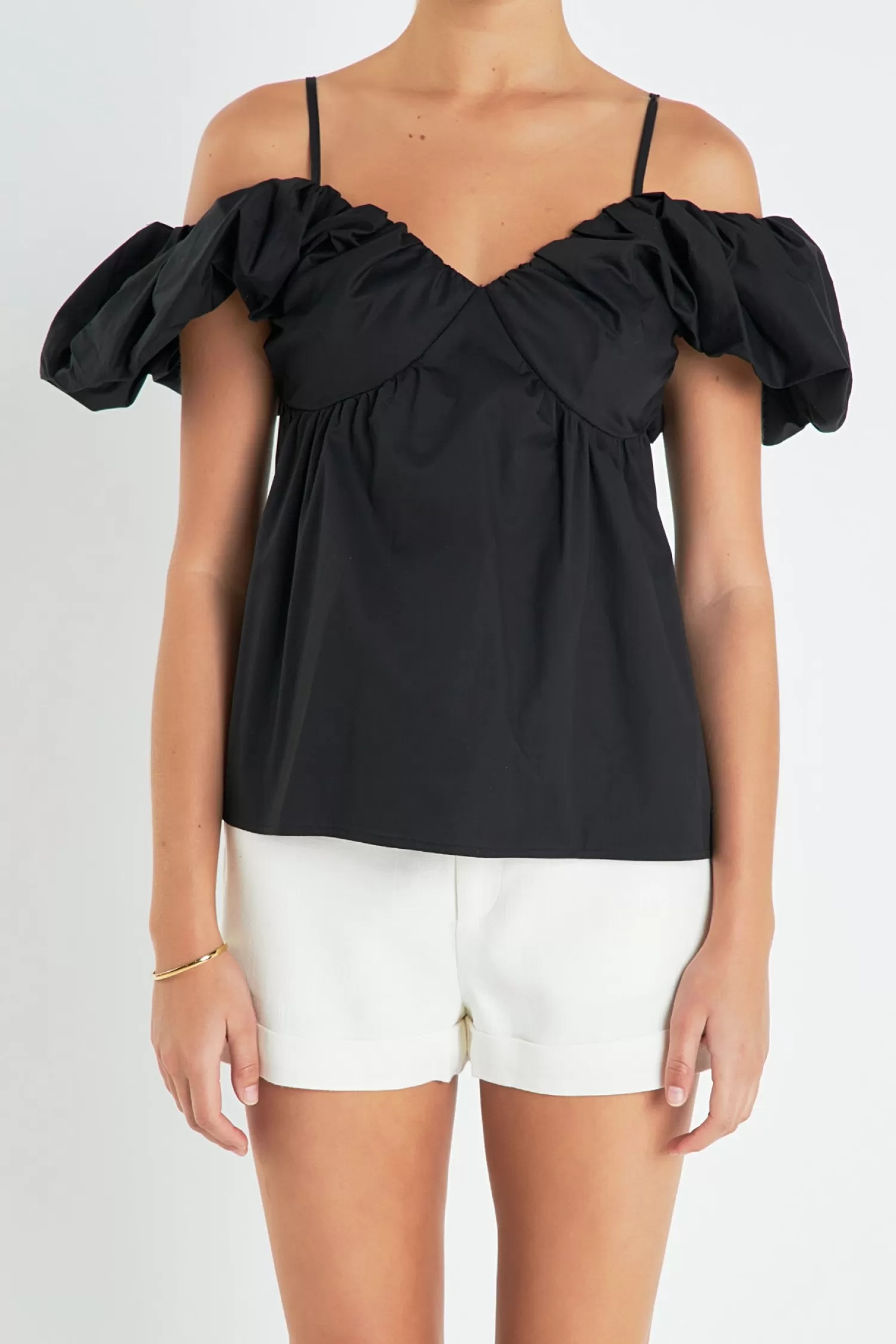 Best Sale Ruched Sleeve Top Tops