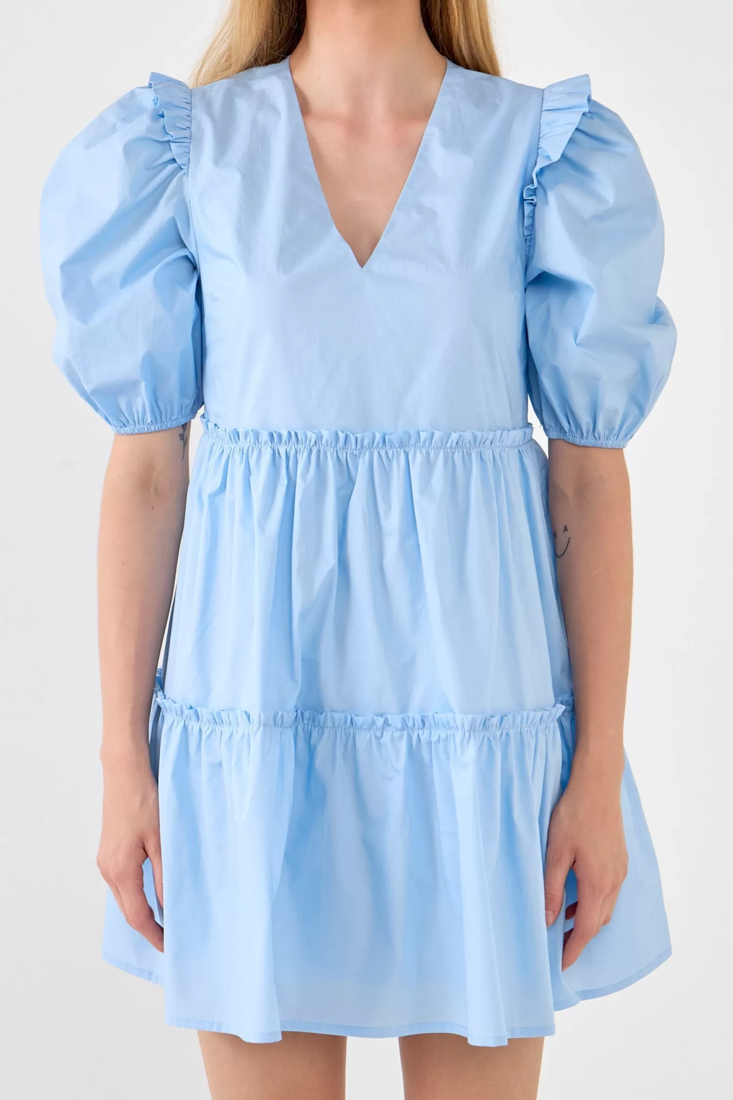 Online Ruffle Detail Puff Sleeve Mini Dress Mini Dresses | Lounge & Casual