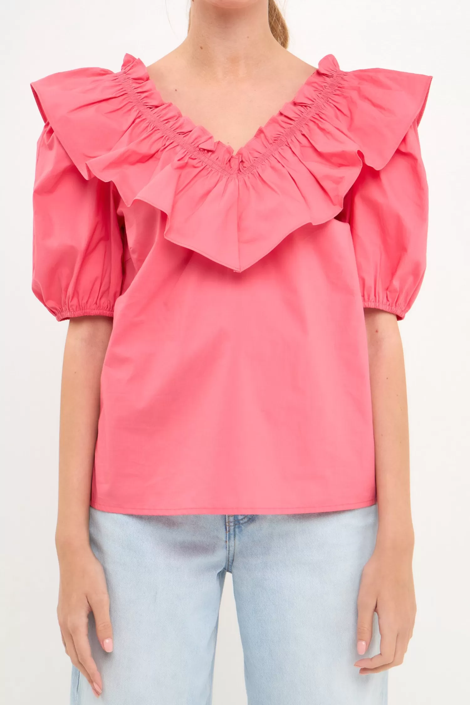 Discount Ruffle Detail Puff Sleeve Top Puff Sleeve Perfection | Tops