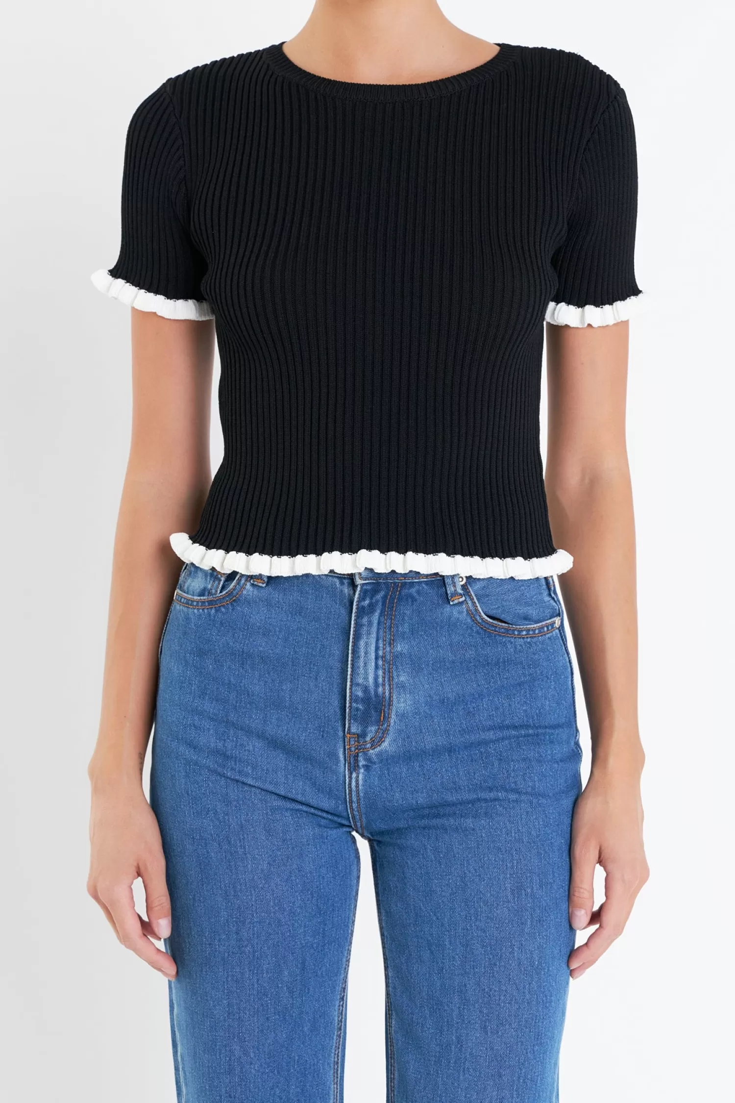 Clearance Ruffle Detailed Knit Top Frills And Thrills | Tops