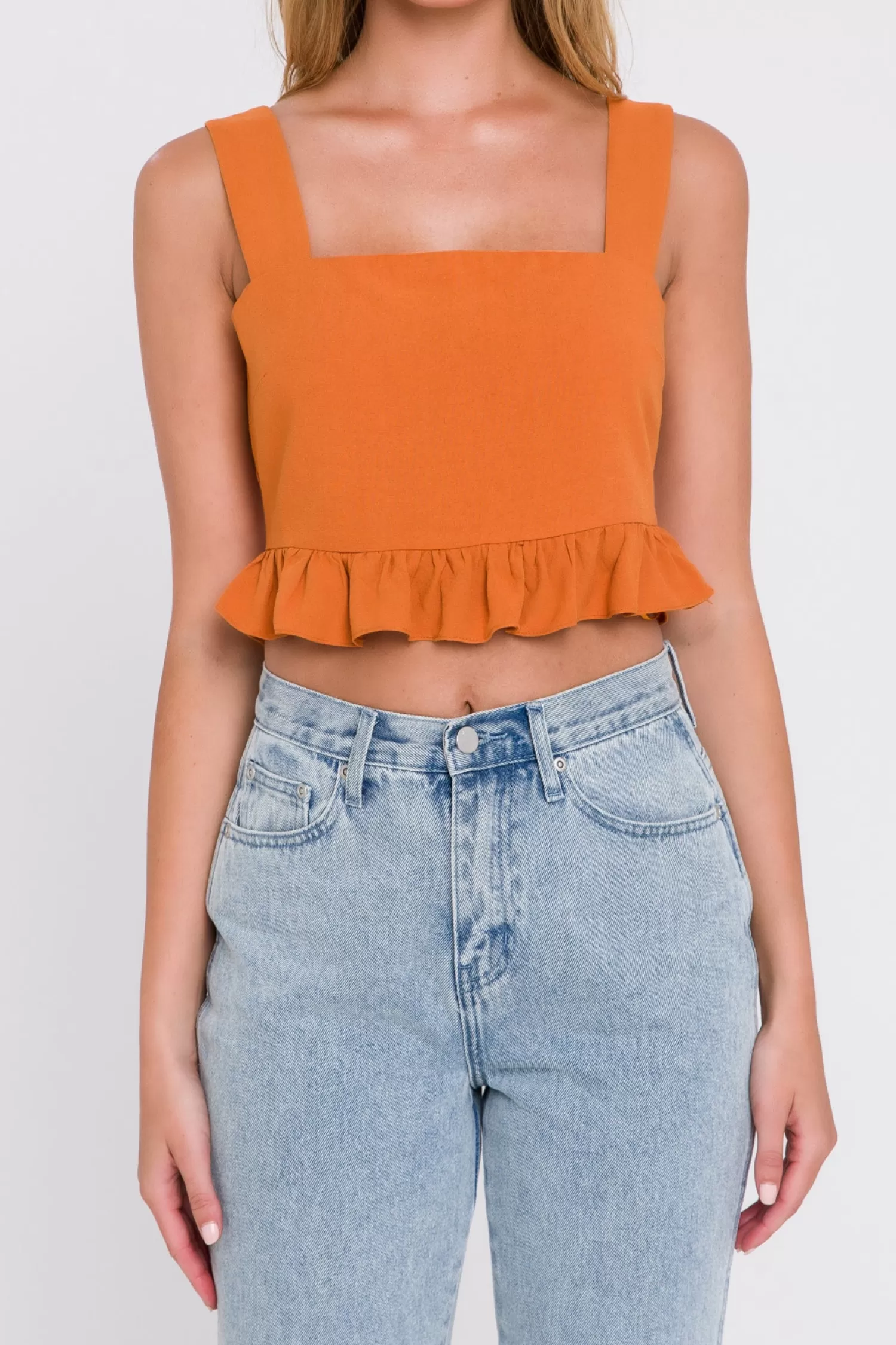 New Ruffle Hem Crop Top Tops