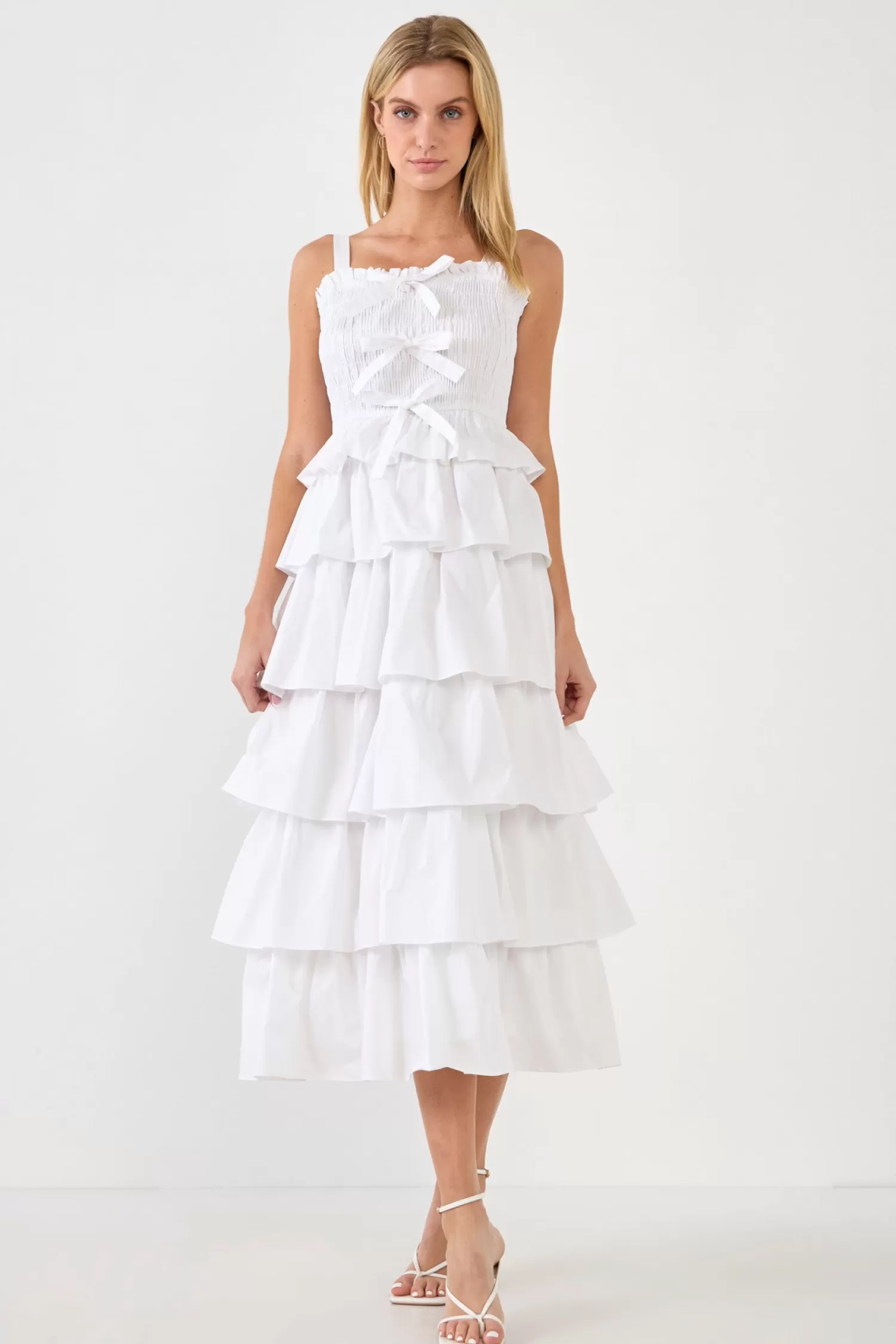 Online Ruffle Tiered Maxi Dress with Ties Date Night Dreams | Bridal Shower Glam