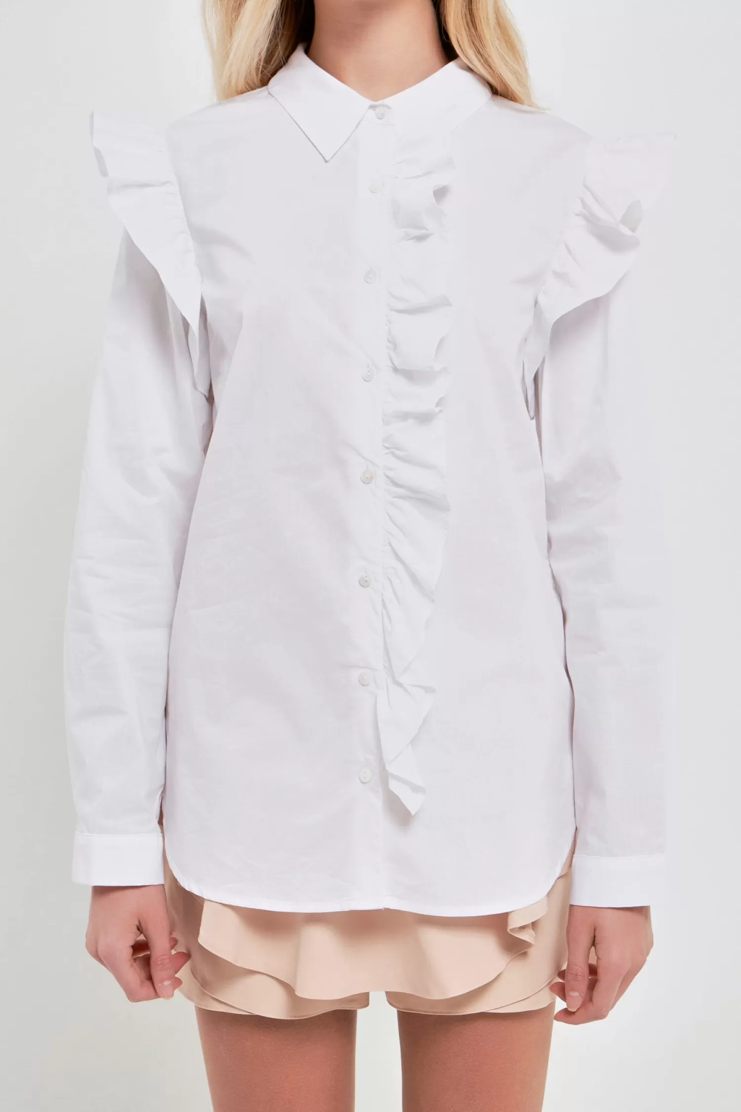 Clearance Ruffled Boxy Shirt Frills And Thrills | Tops