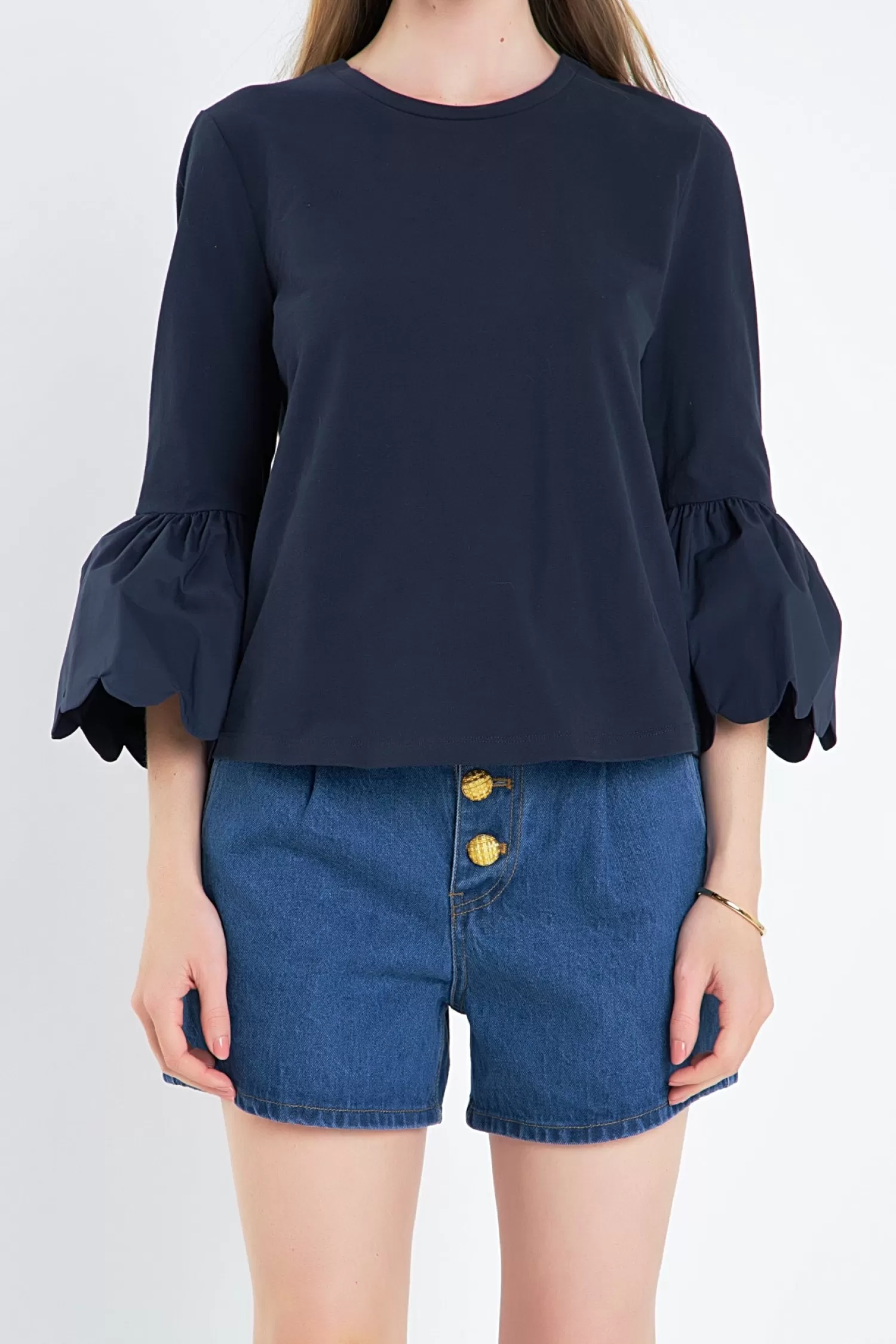 Flash Sale Scallop Bell Sleeve T-Shirt Frills And Thrills | Tops