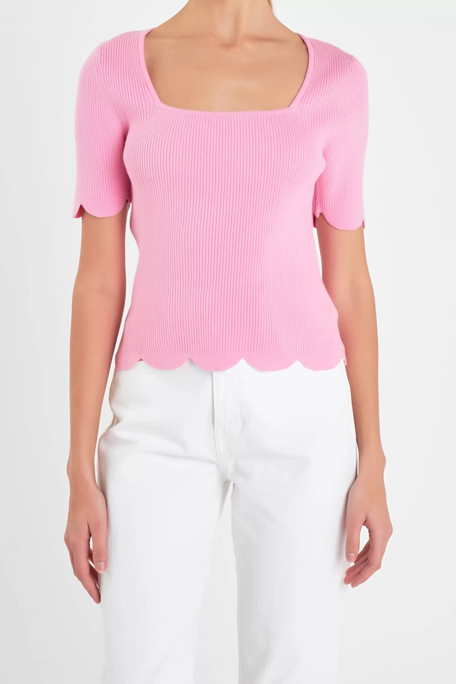 Best Sale Scallop Hem Square Neck Sweater Sweaters & Knits | Sweater Season