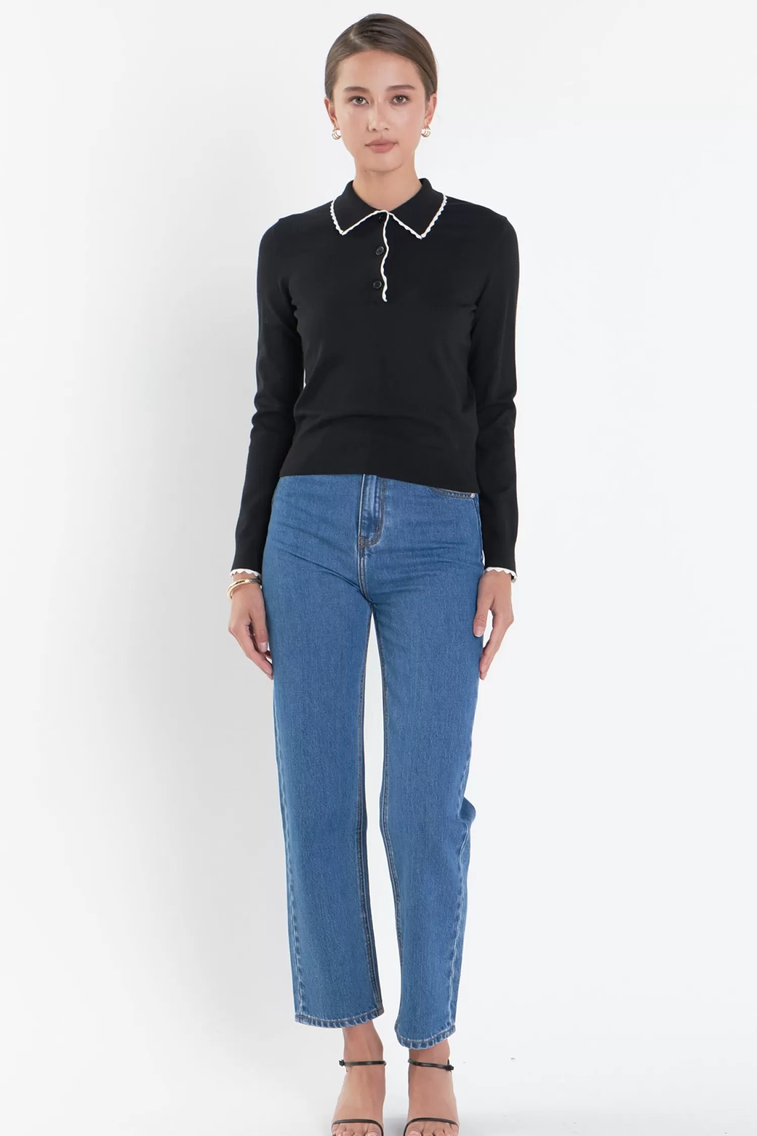 Online Scallop Poly Knit Tops | Sweaters & Knits