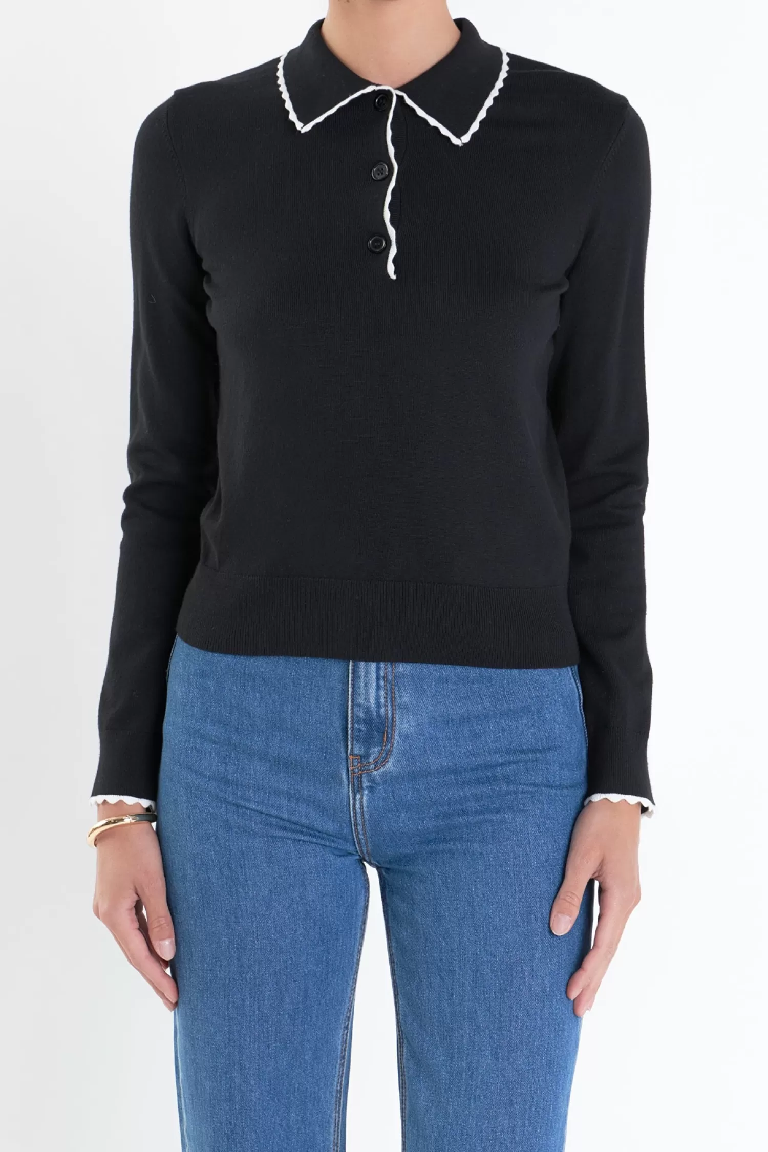 Online Scallop Poly Knit Tops | Sweaters & Knits