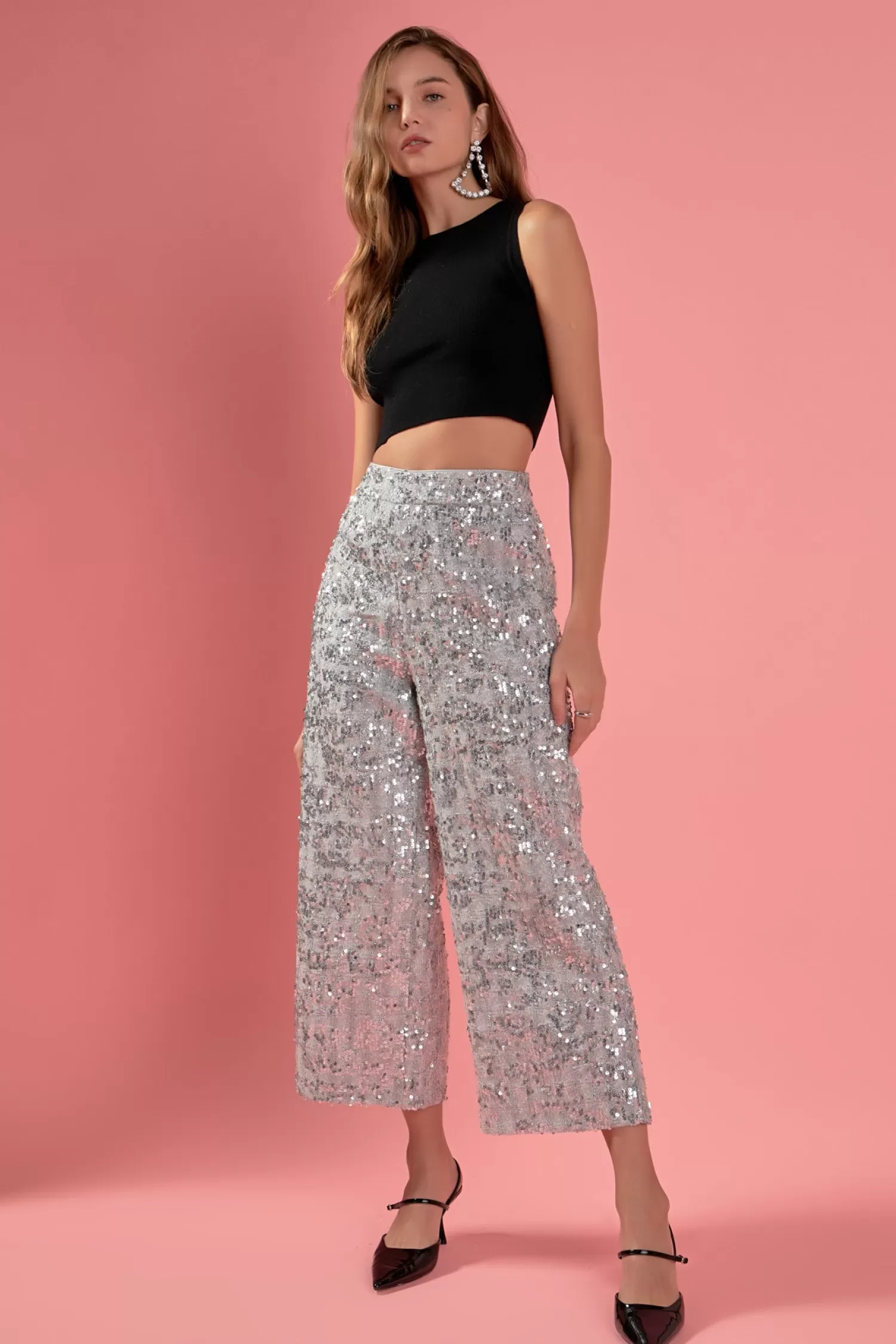 Best Sale Sequin Tweed Culotte Pants Best Sellers | Night Out