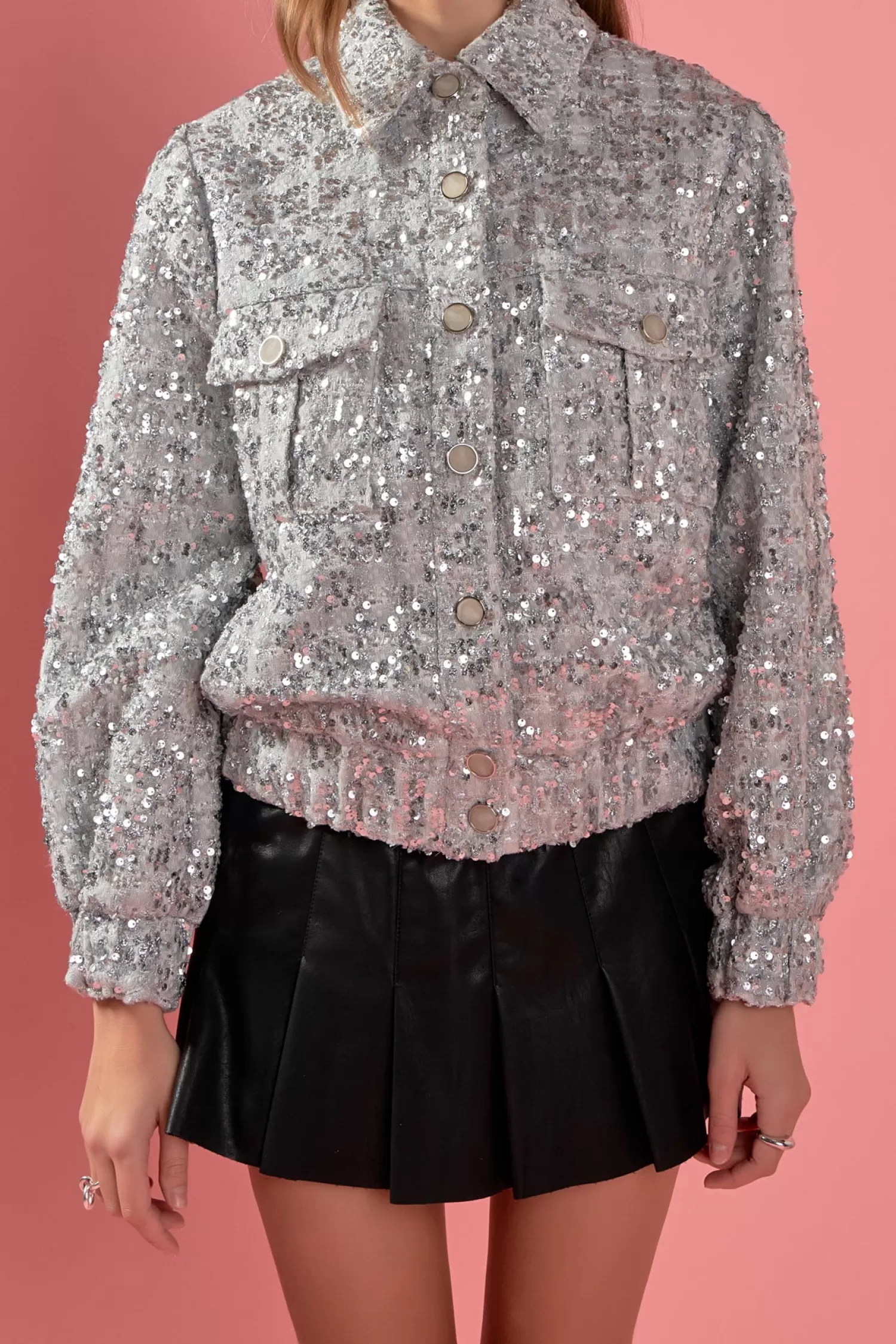 Fashion Sequin Tweed Jacket Night Out | Matching Sets