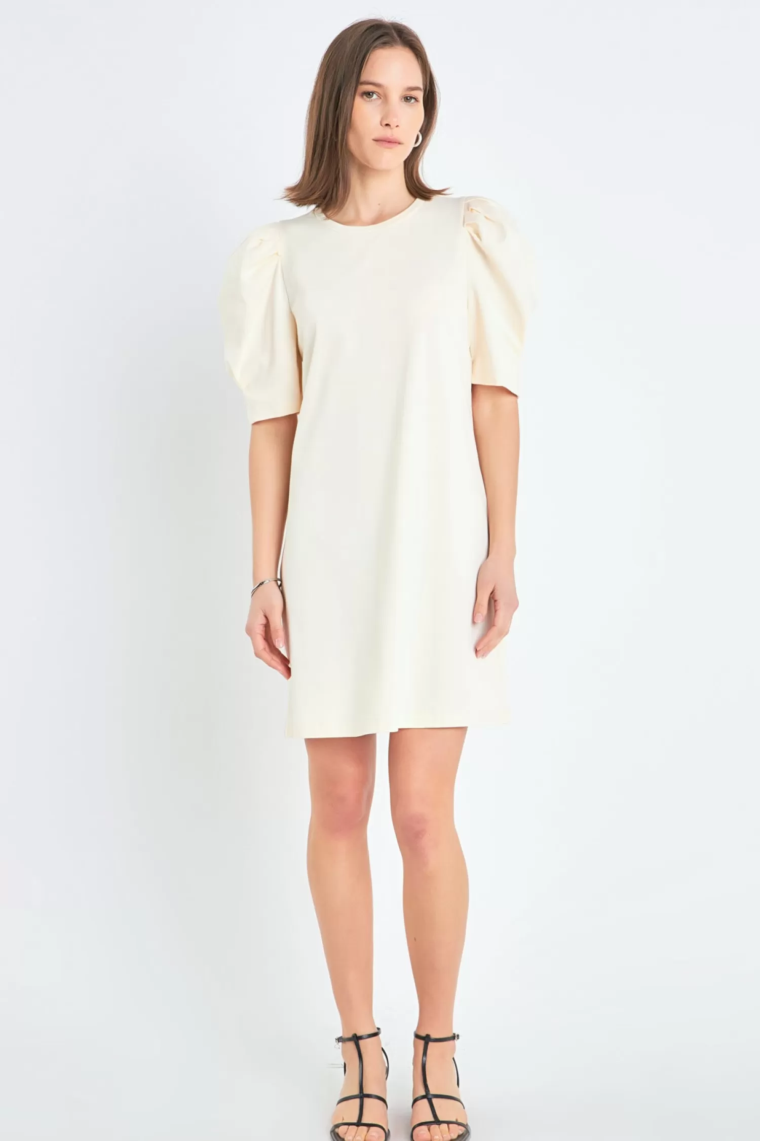 New Short Puff Sleeve T Shirt Dress Mini Dresses | Lounge & Casual