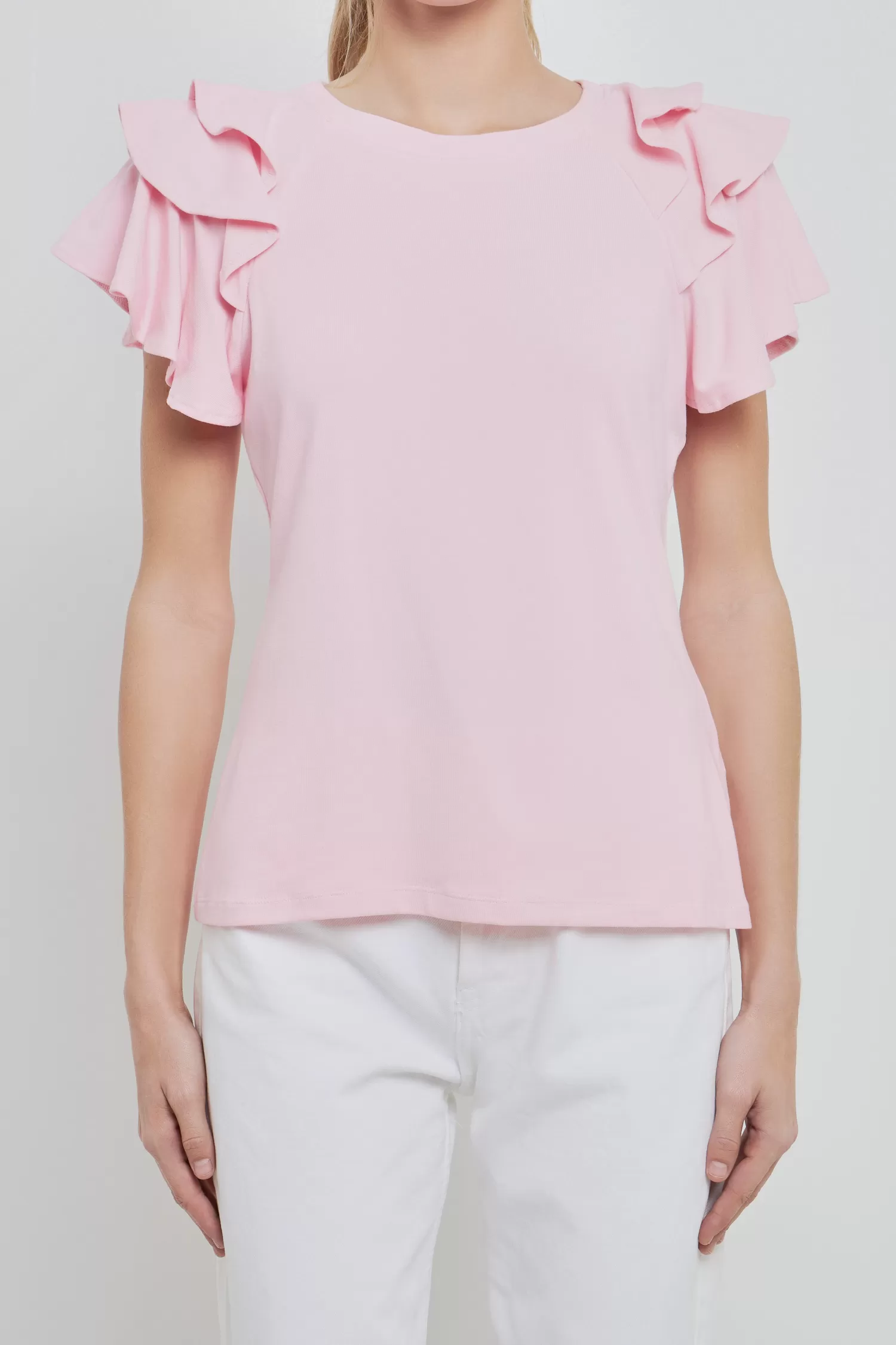 Clearance Shoulder Ruffle Top - Final Sale Tops | Frills And Thrills