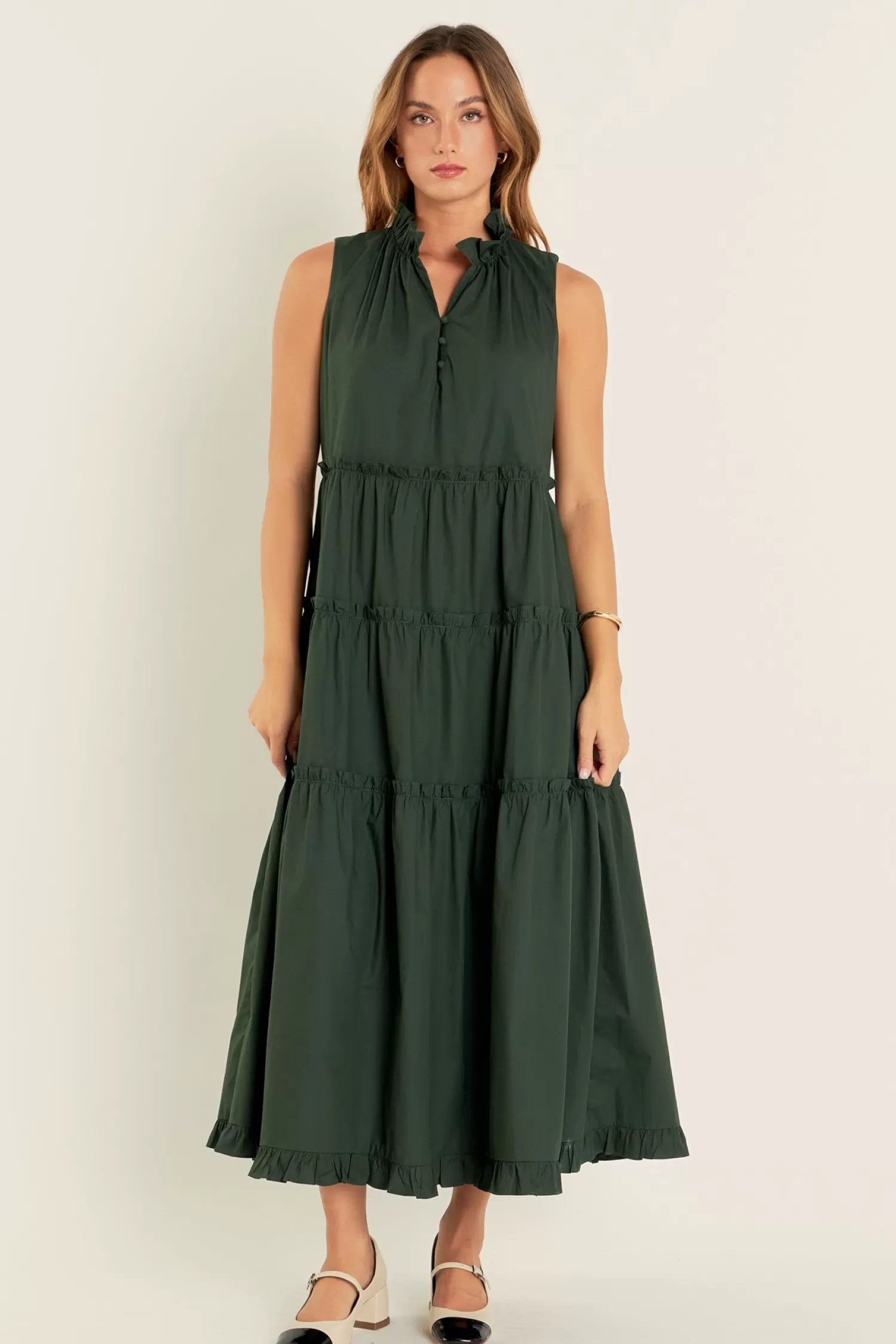 Best Sleeveless Ruffled Maxi Dress Dresses