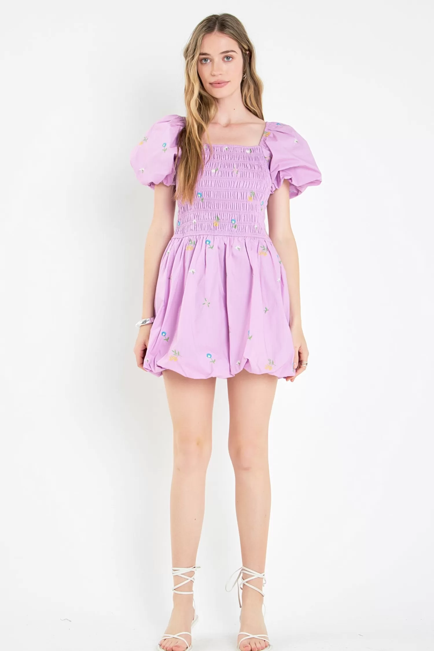 Flash Sale Smocked Dress with Balloon Sleeves Date Night Dreams | Mini Dresses