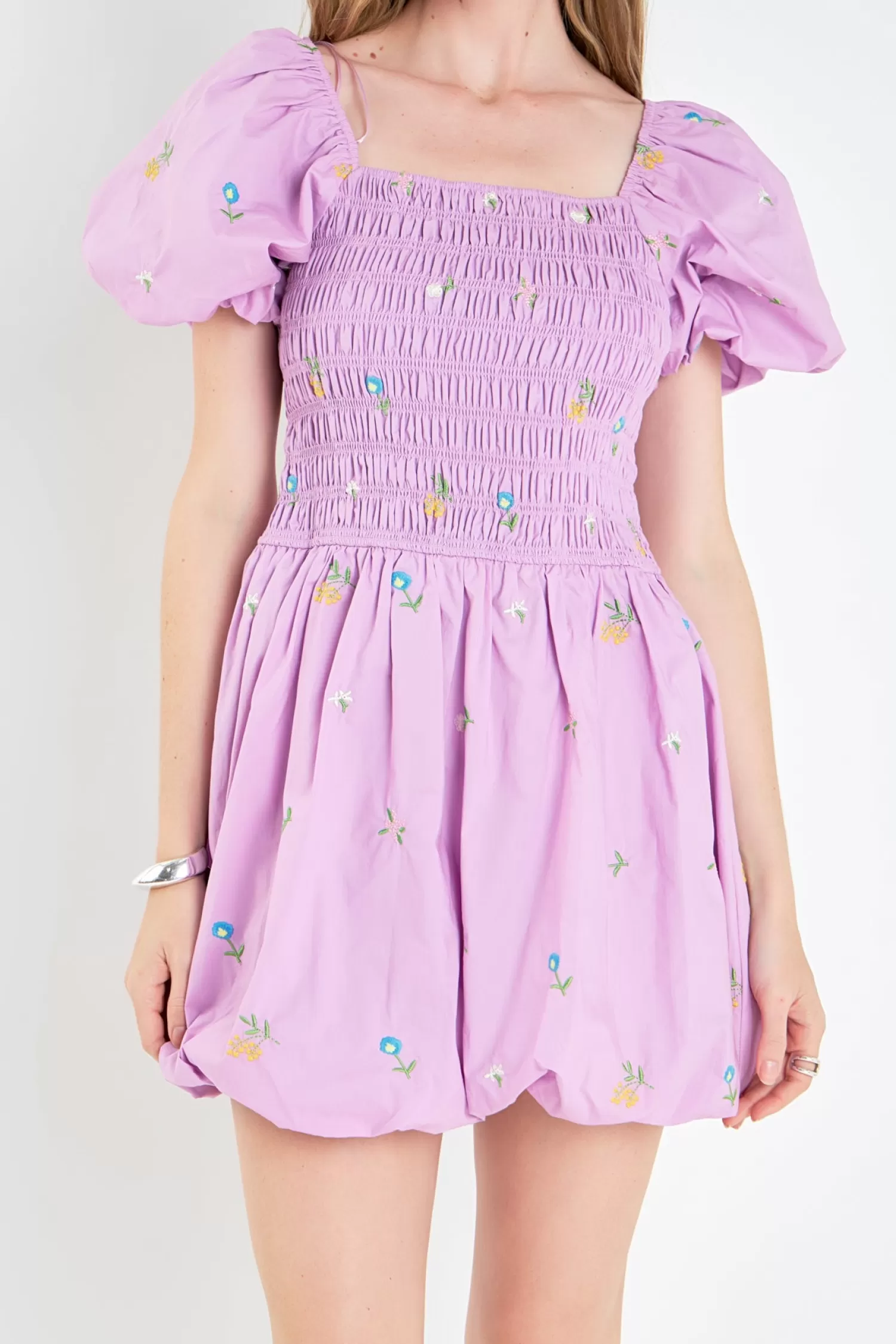 Flash Sale Smocked Dress with Balloon Sleeves Date Night Dreams | Mini Dresses