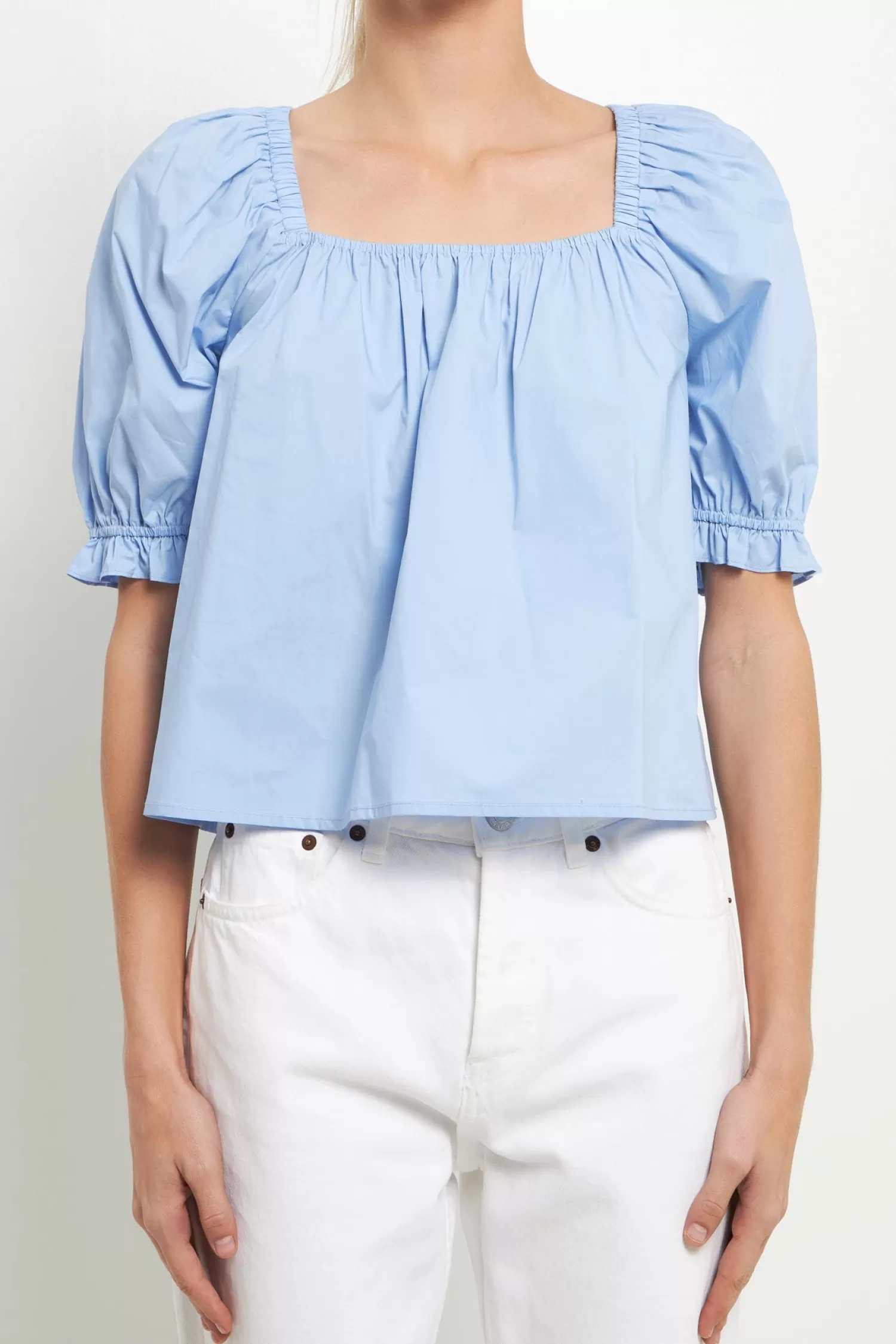 Fashion Square neckline Puff Sleeve Top Puff Sleeve Perfection | Tops