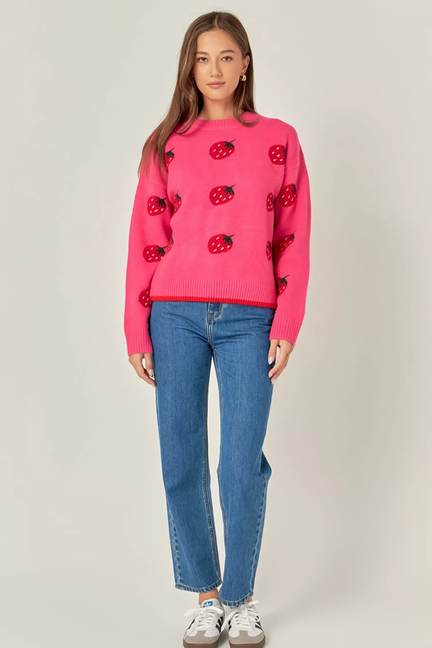 Best Sale Strawberry Crew Neck Knit Sweaters & Knits | Sweater Season