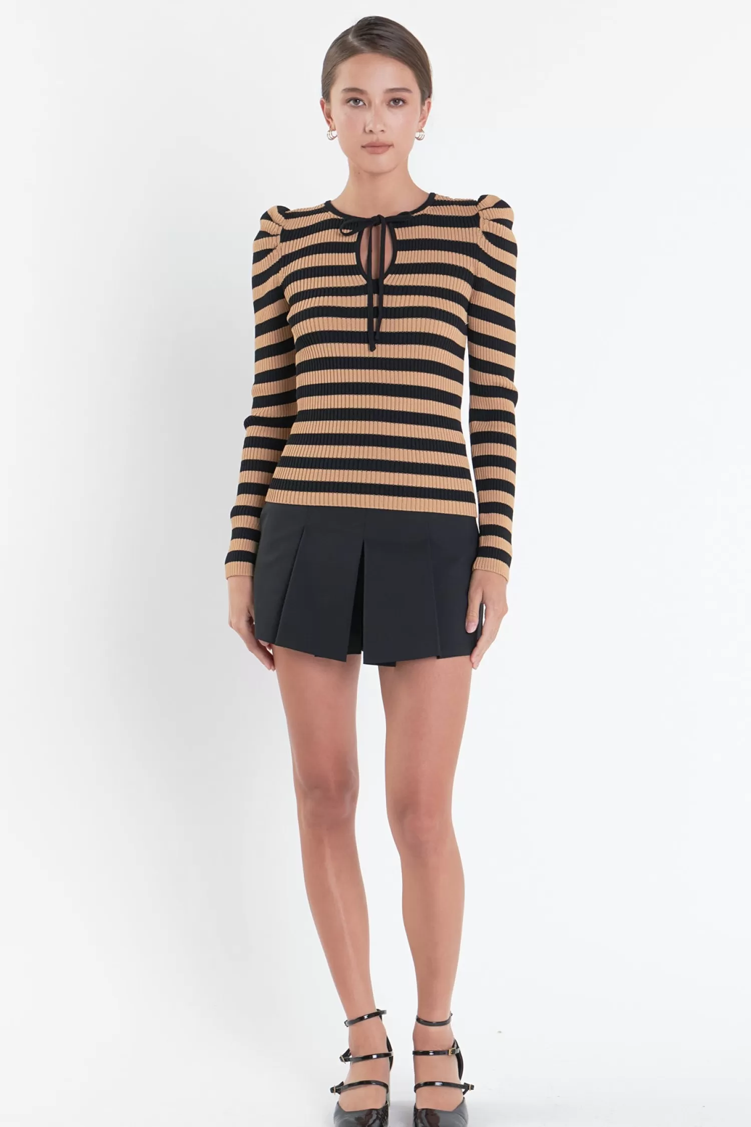 Shop Stripe Bow Knit Top Stripe Wonders | Tops