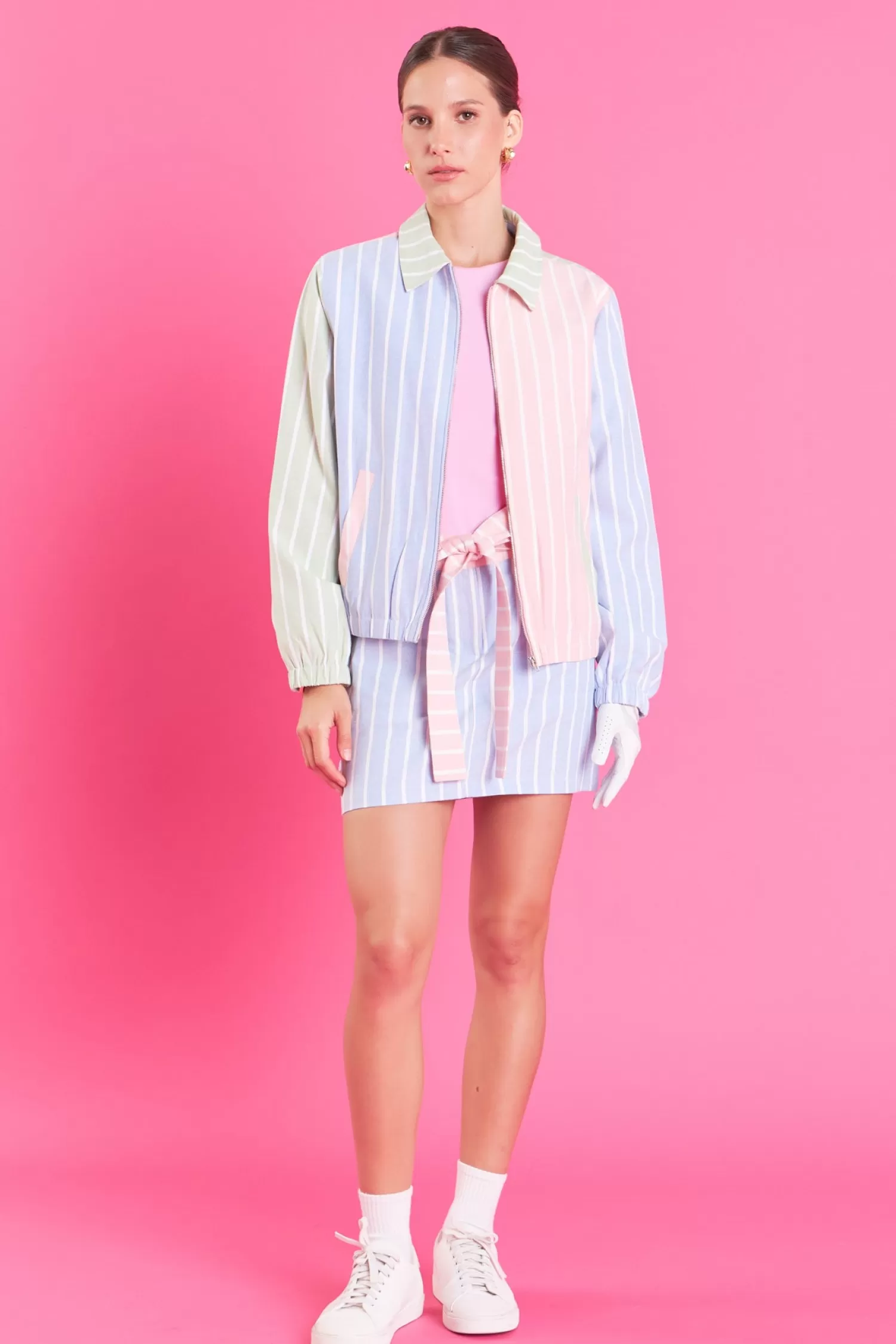 Fashion Stripe Color Block Jacket Stripe Wonders | EF Sports Club