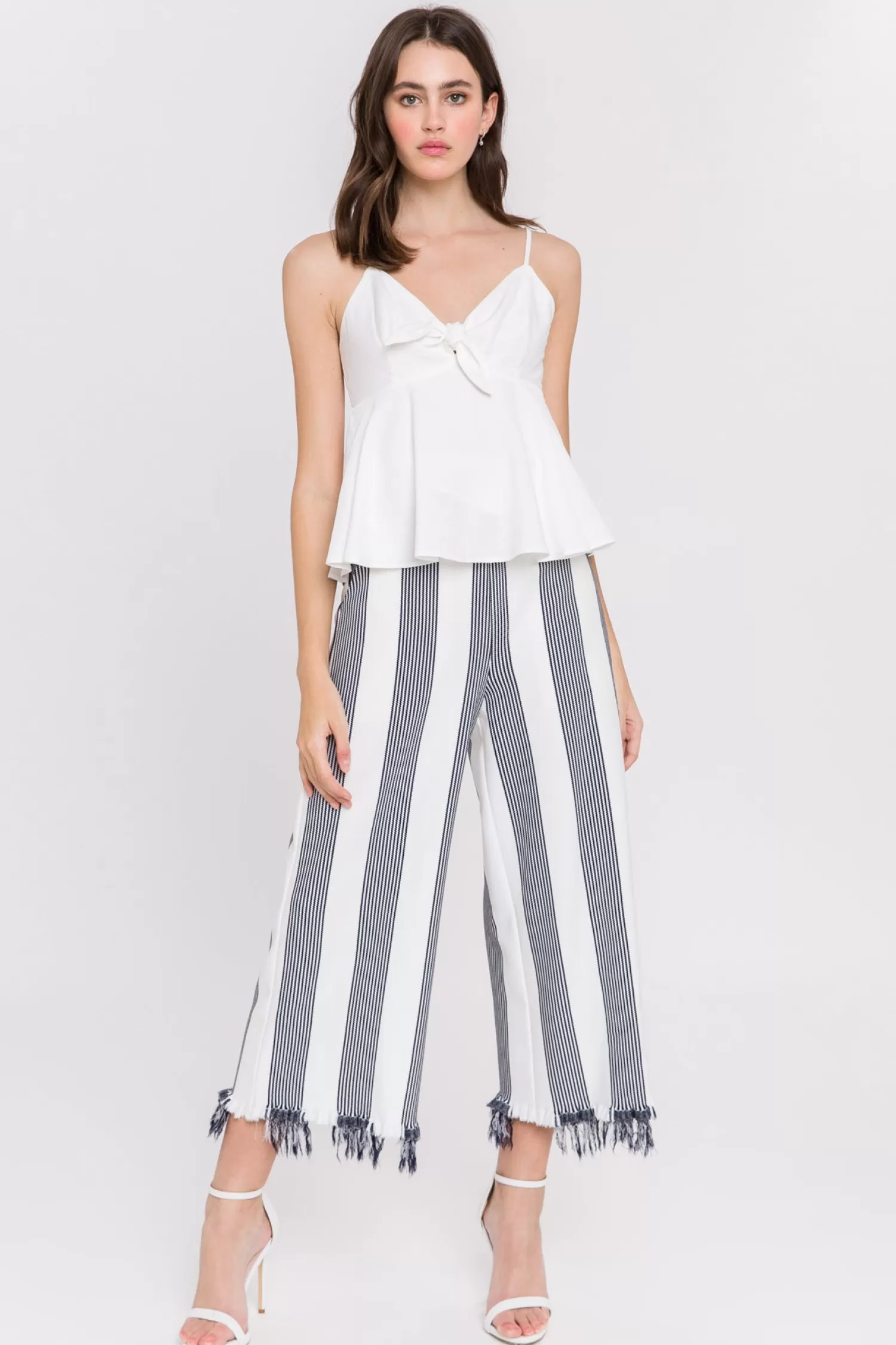 Cheap Stripe Fringe hem Pants Stripe Wonders | Pants