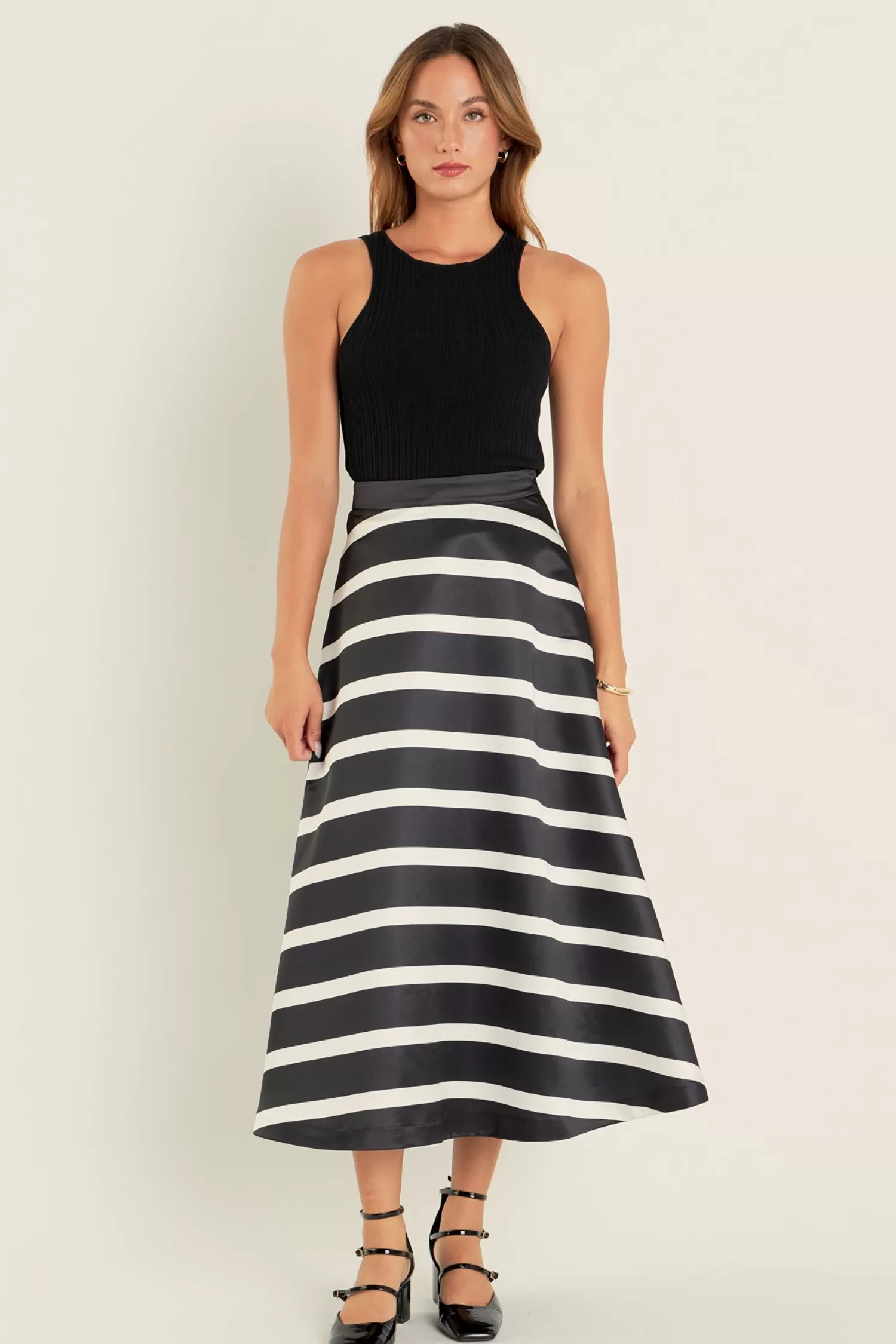 Store Stripe Full Midi Skirt Stripe Wonders | Skirts