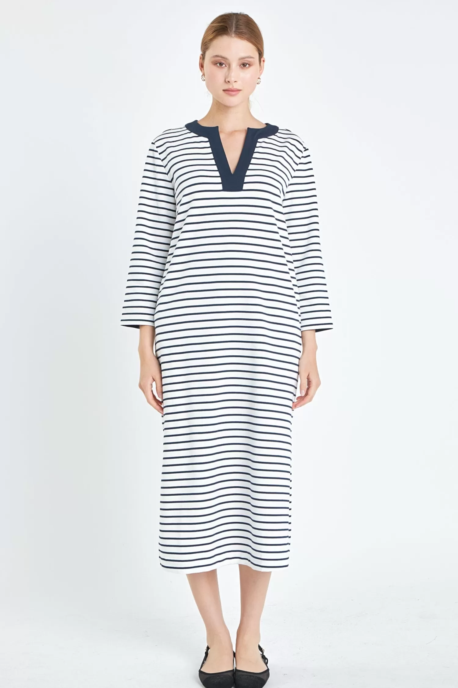 New Stripe Jersey Midi Dress Midi Dresses | Lounge & Casual