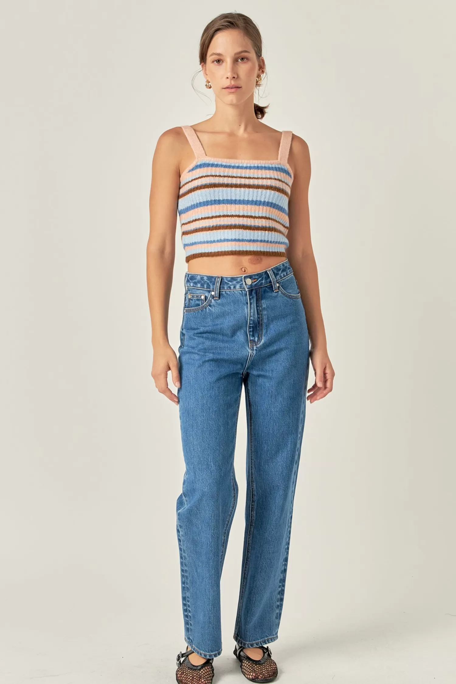 Best Sale Stripe Knit Tank Top Stripe Wonders | Tops