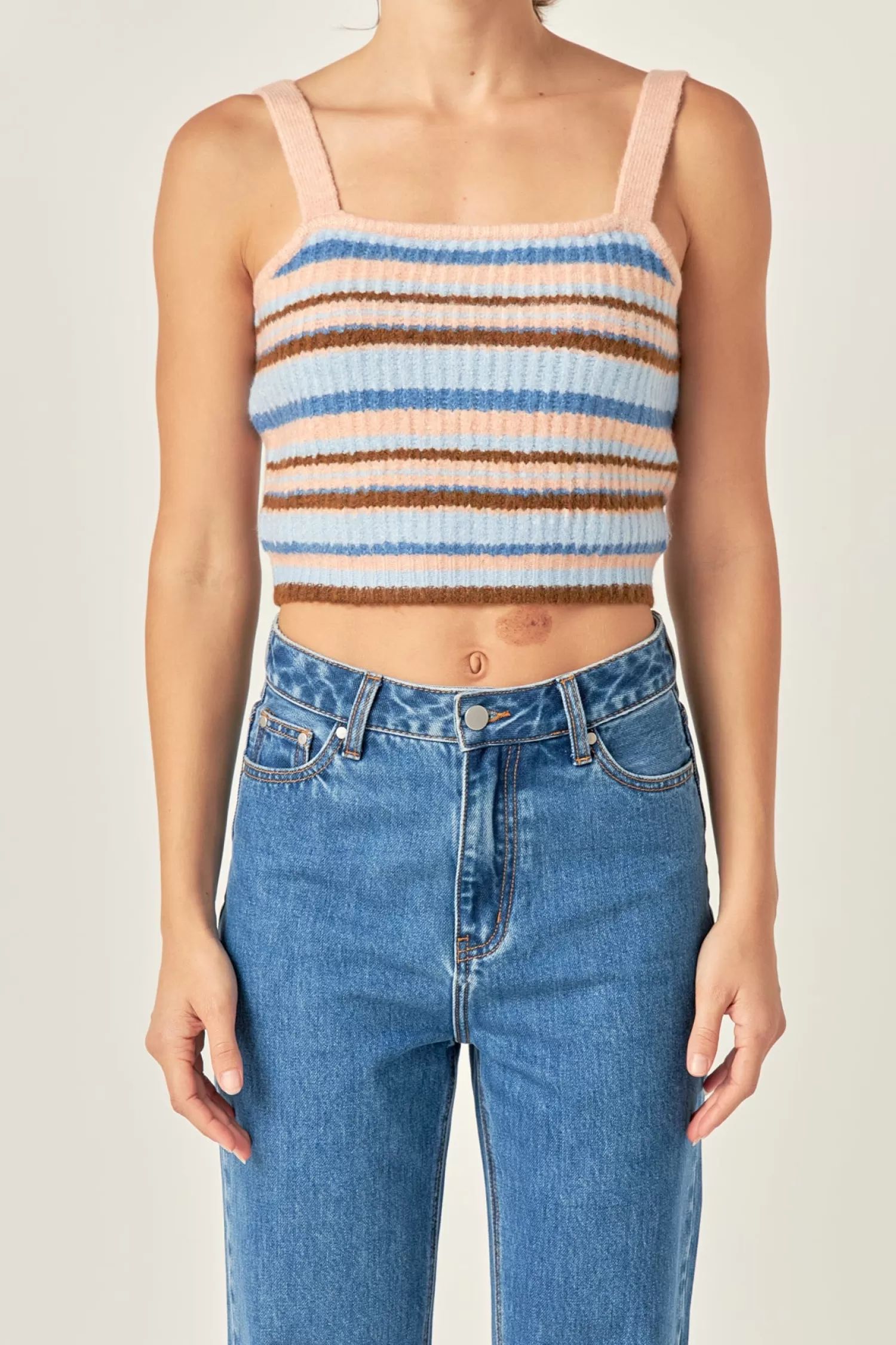 Best Sale Stripe Knit Tank Top Stripe Wonders | Tops