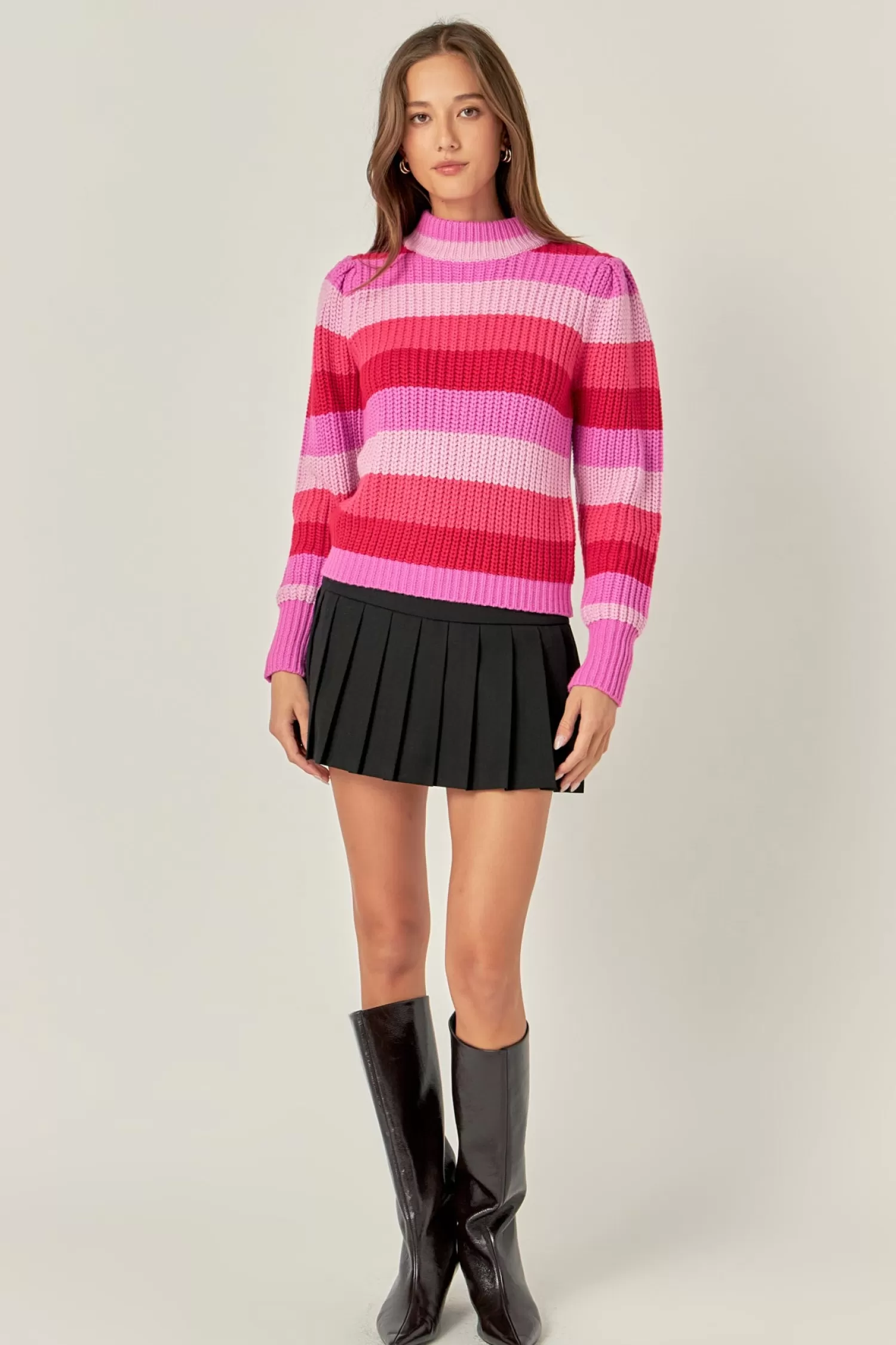 Shop Stripe Mockneck Long Sleeve Sweater Stripe Wonders | Sweaters & Knits