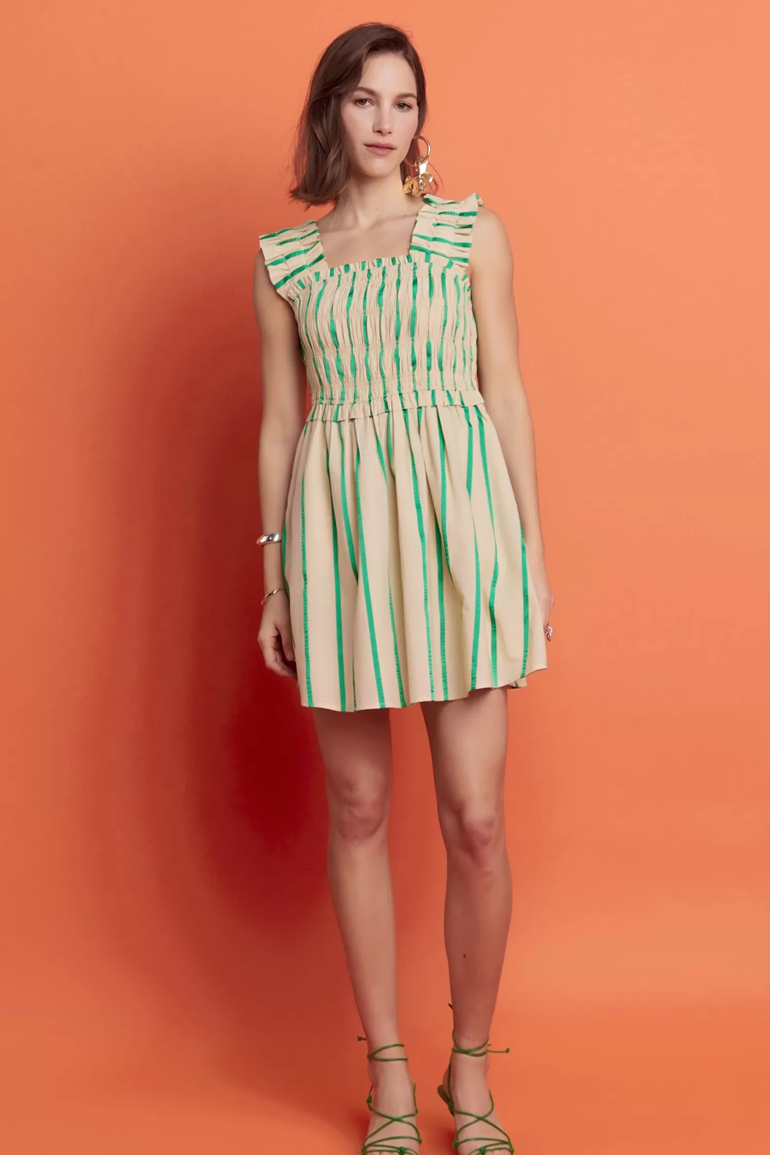 Shop Stripe Ruffled Midi Dress Mini Dresses | Lounge & Casual