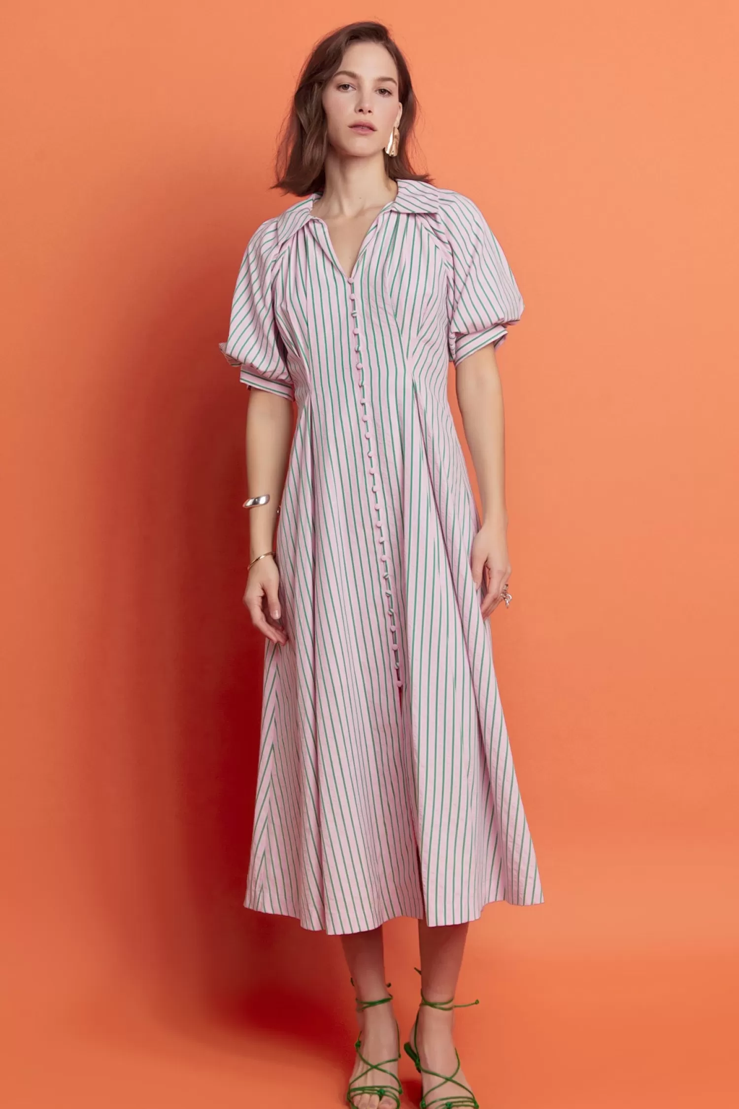 Outlet Stripe Shirt Midi Dress Midi Dresses | Shirt Dresses