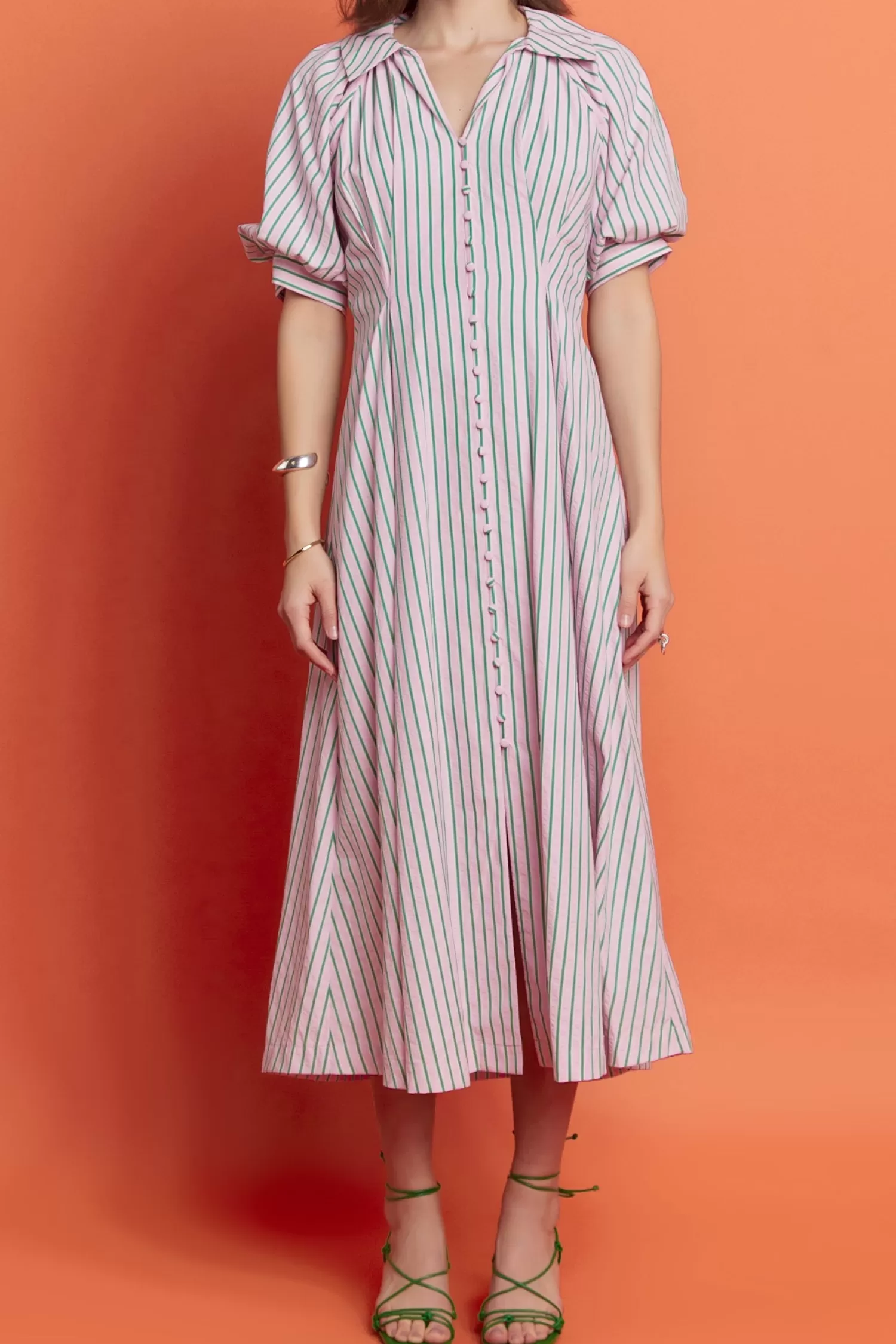 Outlet Stripe Shirt Midi Dress Midi Dresses | Shirt Dresses