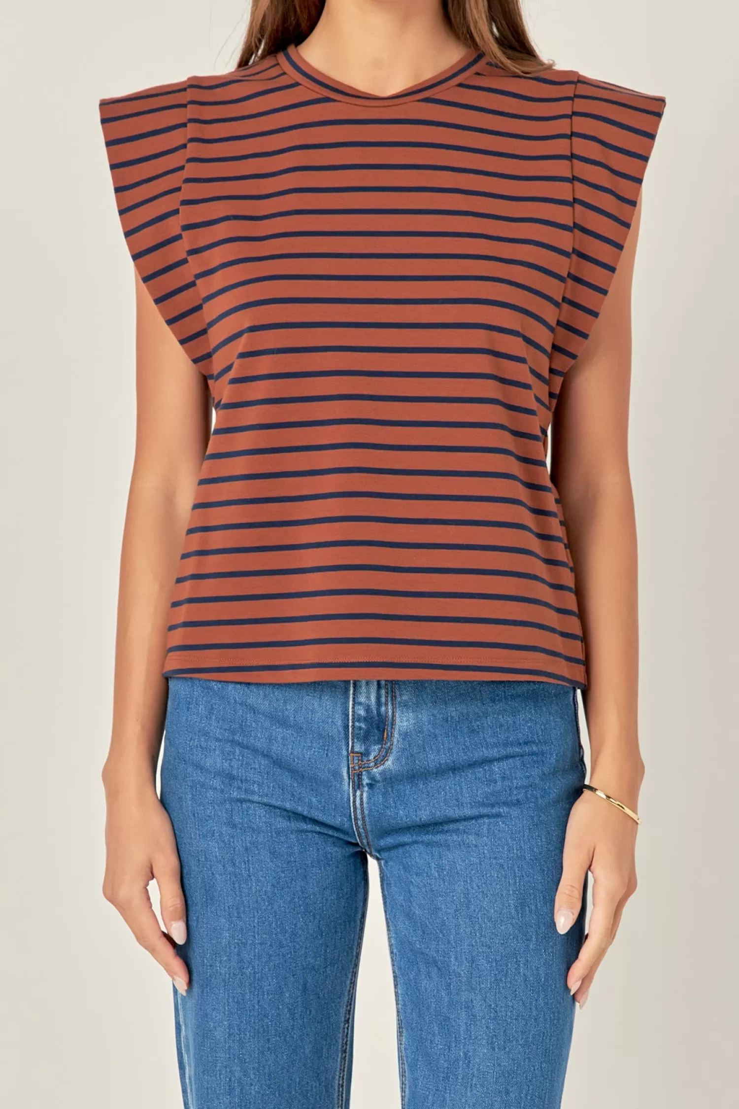 Fashion Stripe Sleeveless T-shirt Stripe Wonders | Night Out