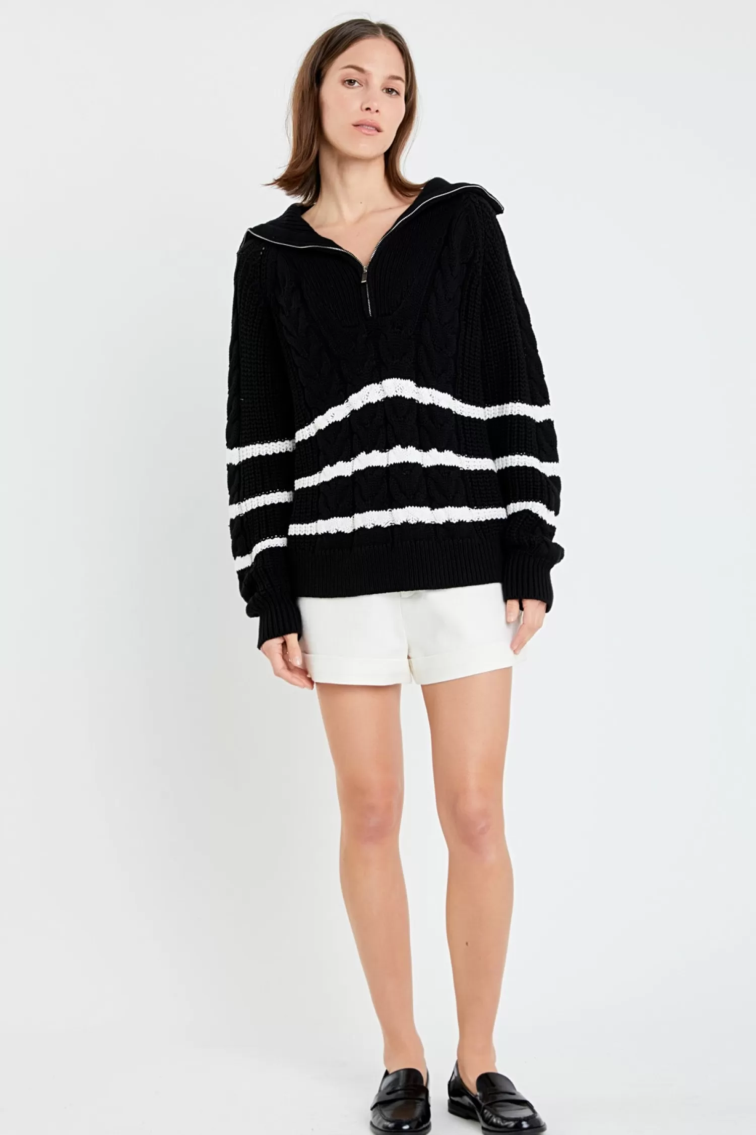 Hot Stripe Zip up Sweater Sweaters & Knits | Sweater Season