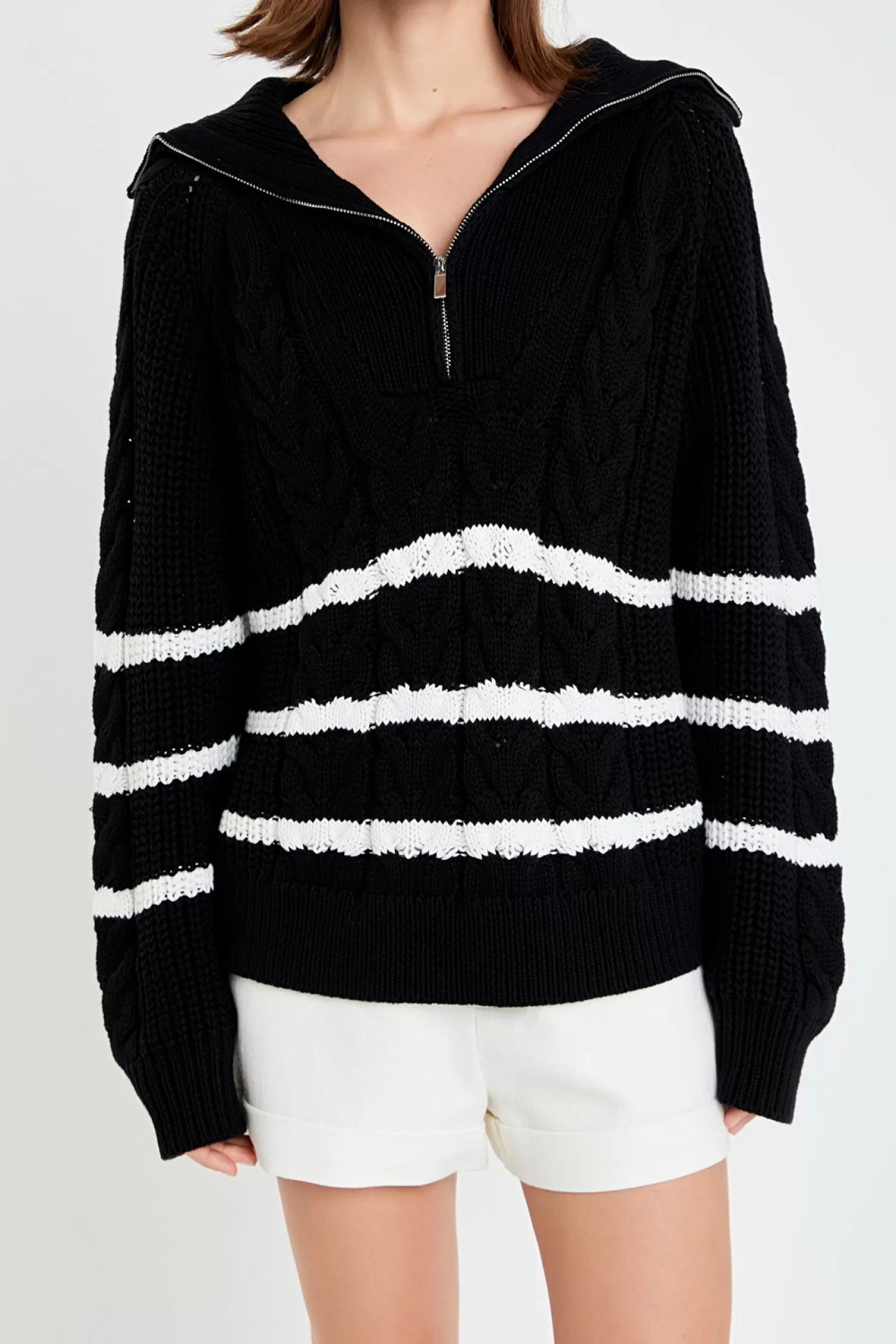 Hot Stripe Zip up Sweater Sweaters & Knits | Sweater Season