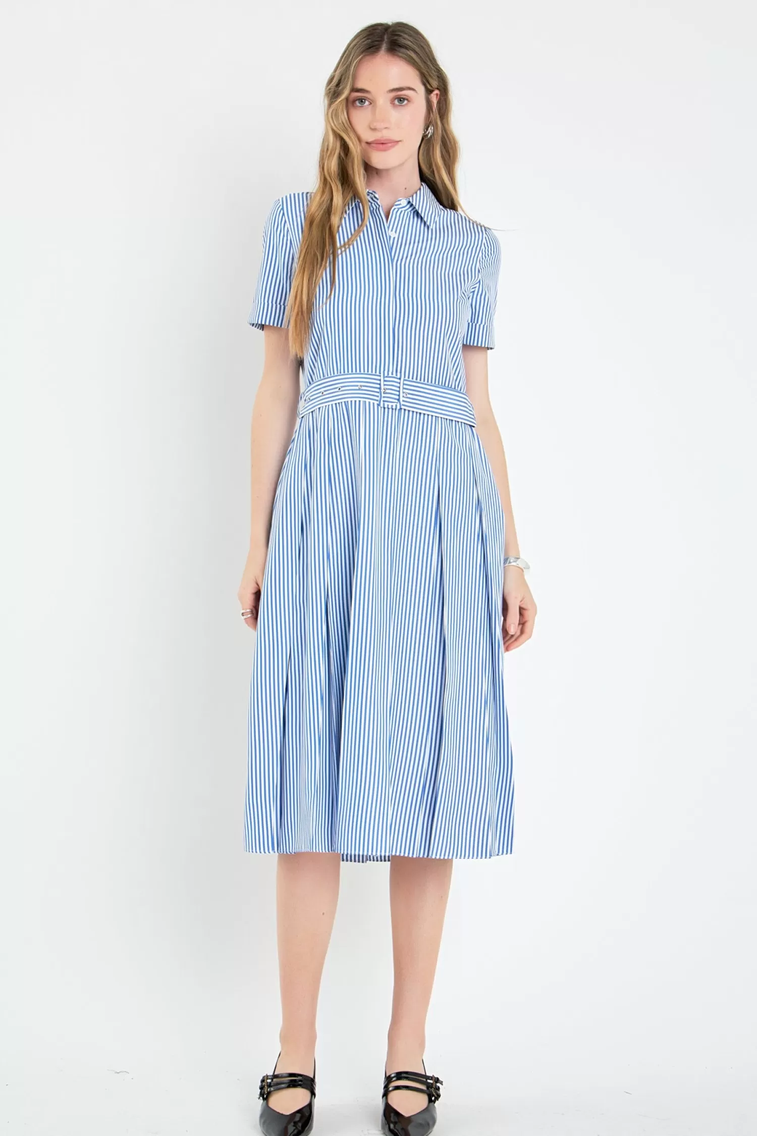 Outlet Striped Belted Midi Dress Midi Dresses | Lounge & Casual