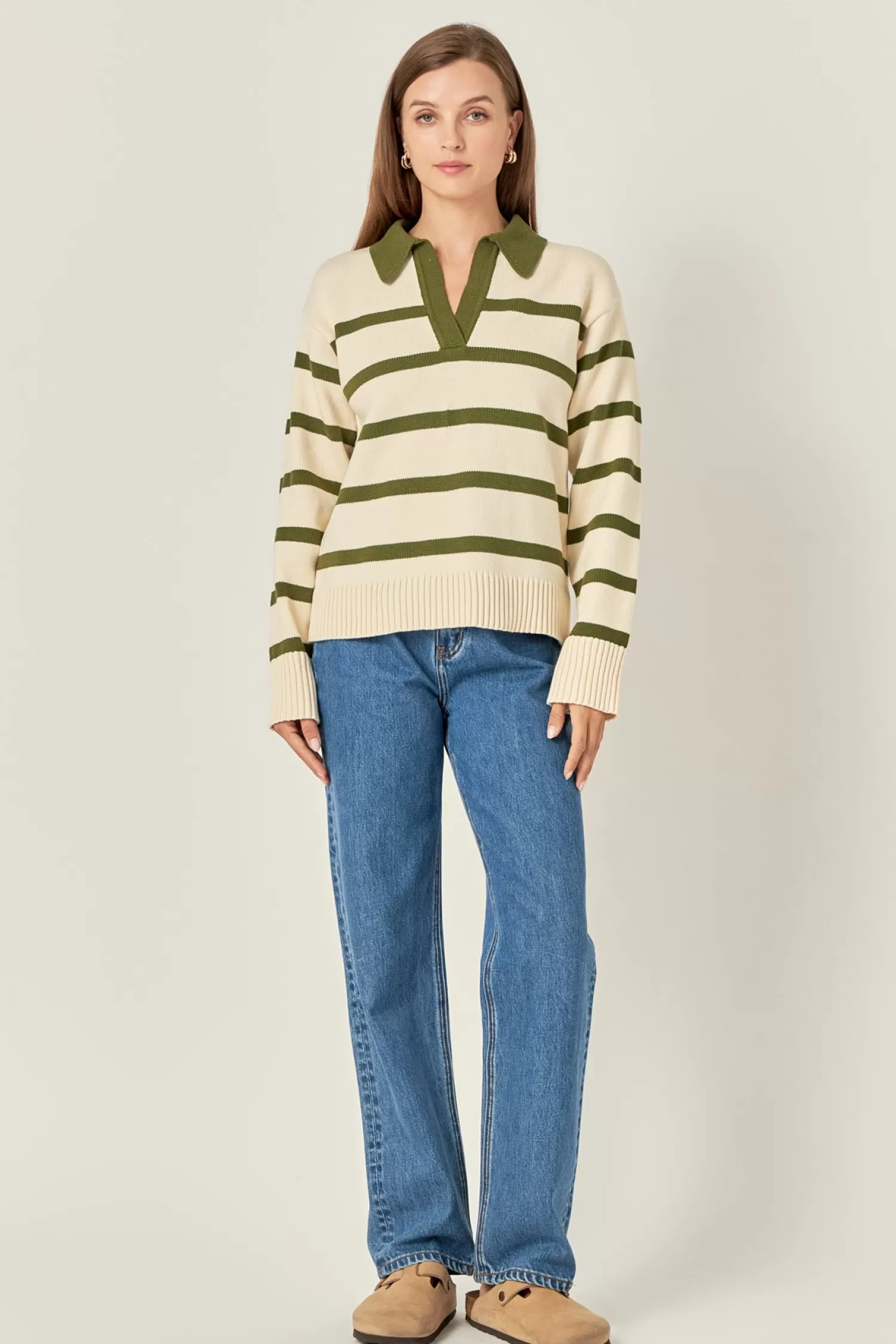 Fashion Striped Collared Sweater Best Sellers | Stripe Wonders