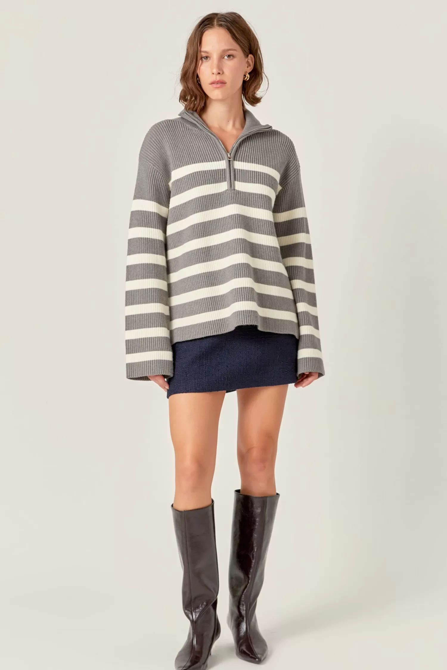 Store Striped Half-Zip Relaxed Sweater Sweaters & Knits | Sweater Season