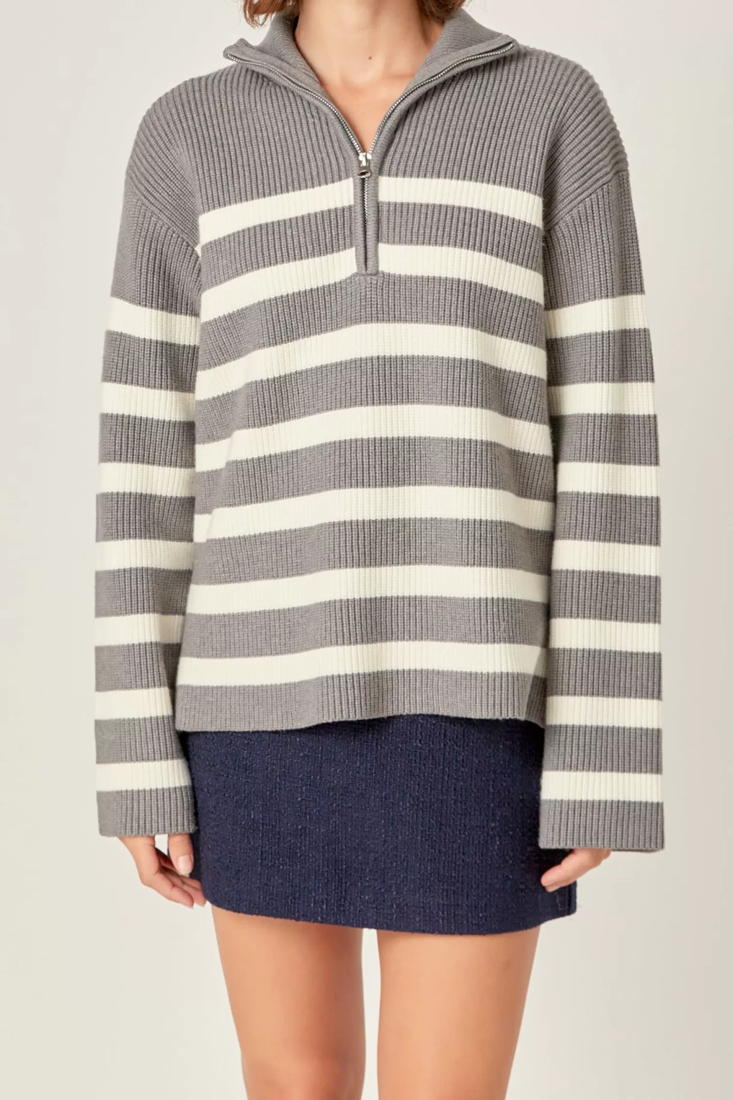 Store Striped Half-Zip Relaxed Sweater Sweaters & Knits | Sweater Season